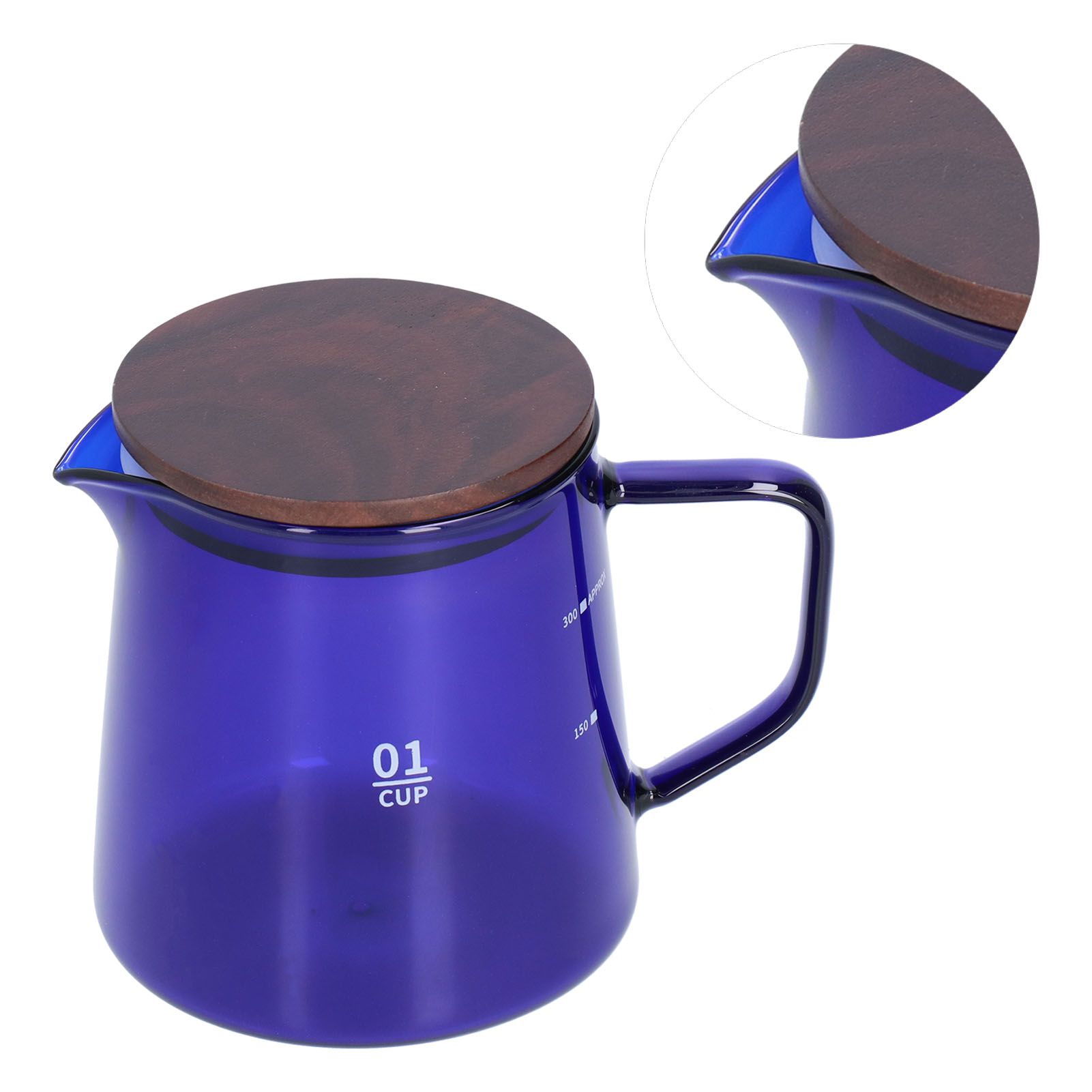 Tea Cup Borosilicate Glass 300ml 11.9oz Heat Resistant Household Coffee Mug Water Container with LidBlue - Image 5