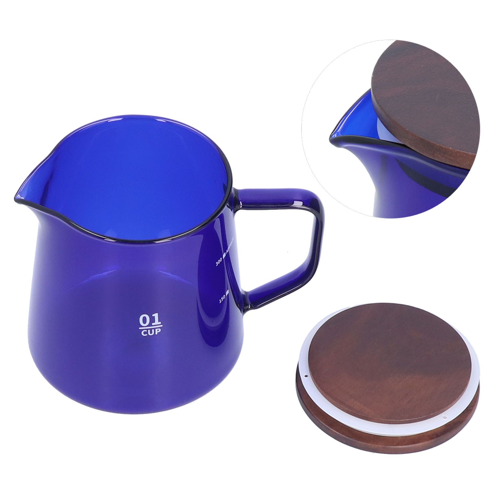 Tea Cup Borosilicate Glass 300ml 11.9oz Heat Resistant Household Coffee Mug Water Container with LidBlue - Image 7