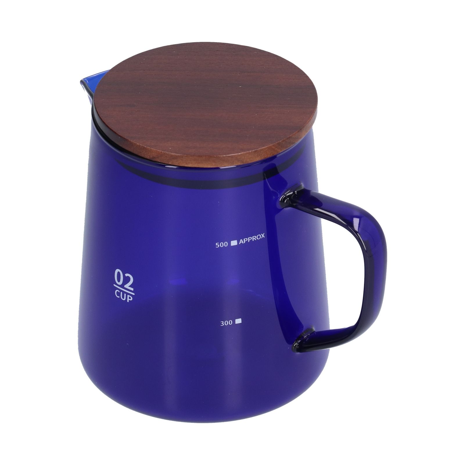 500ml Heat Resistant Coffee Server with Wooden Lid Household Tea Kettle for Home OfficeBlue - Image 3