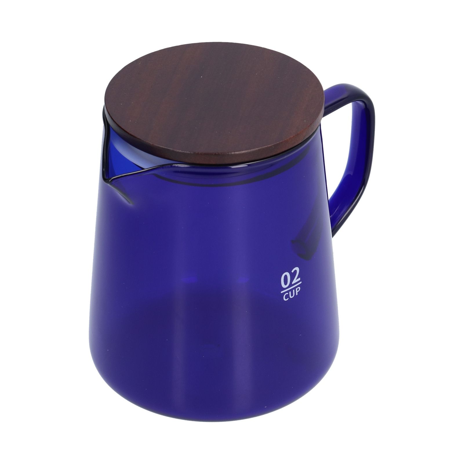 500ml Heat Resistant Coffee Server with Wooden Lid Household Tea Kettle for Home OfficeBlue - Image 5