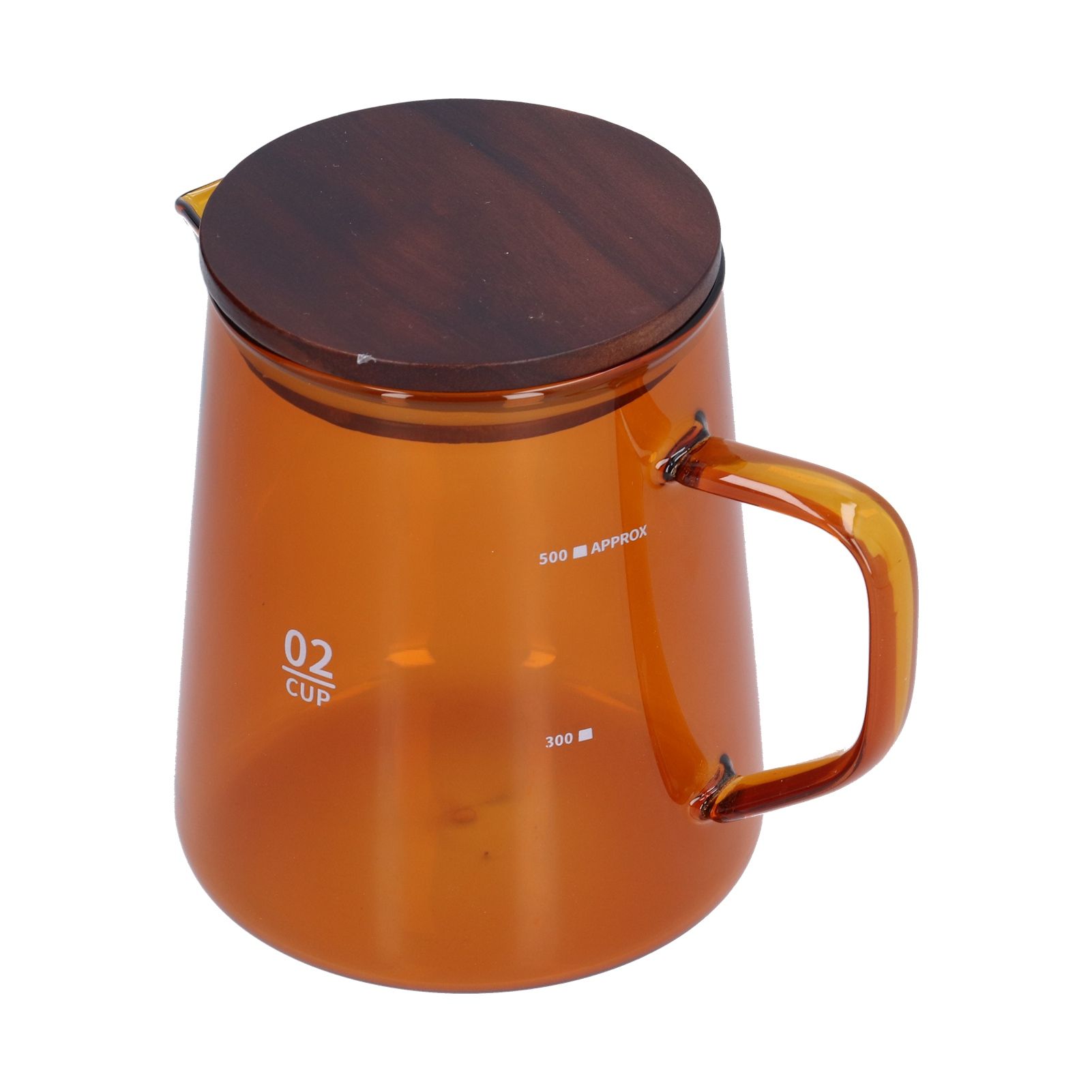500ml Heat Resistant Coffee Server with Wooden Lid Household Tea Kettle for Home OfficeBrown - Image 4