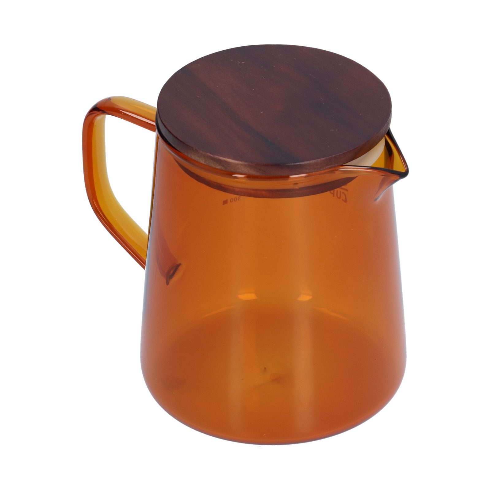 500ml Heat Resistant Coffee Server with Wooden Lid Household Tea Kettle for Home OfficeBrown - Image 5