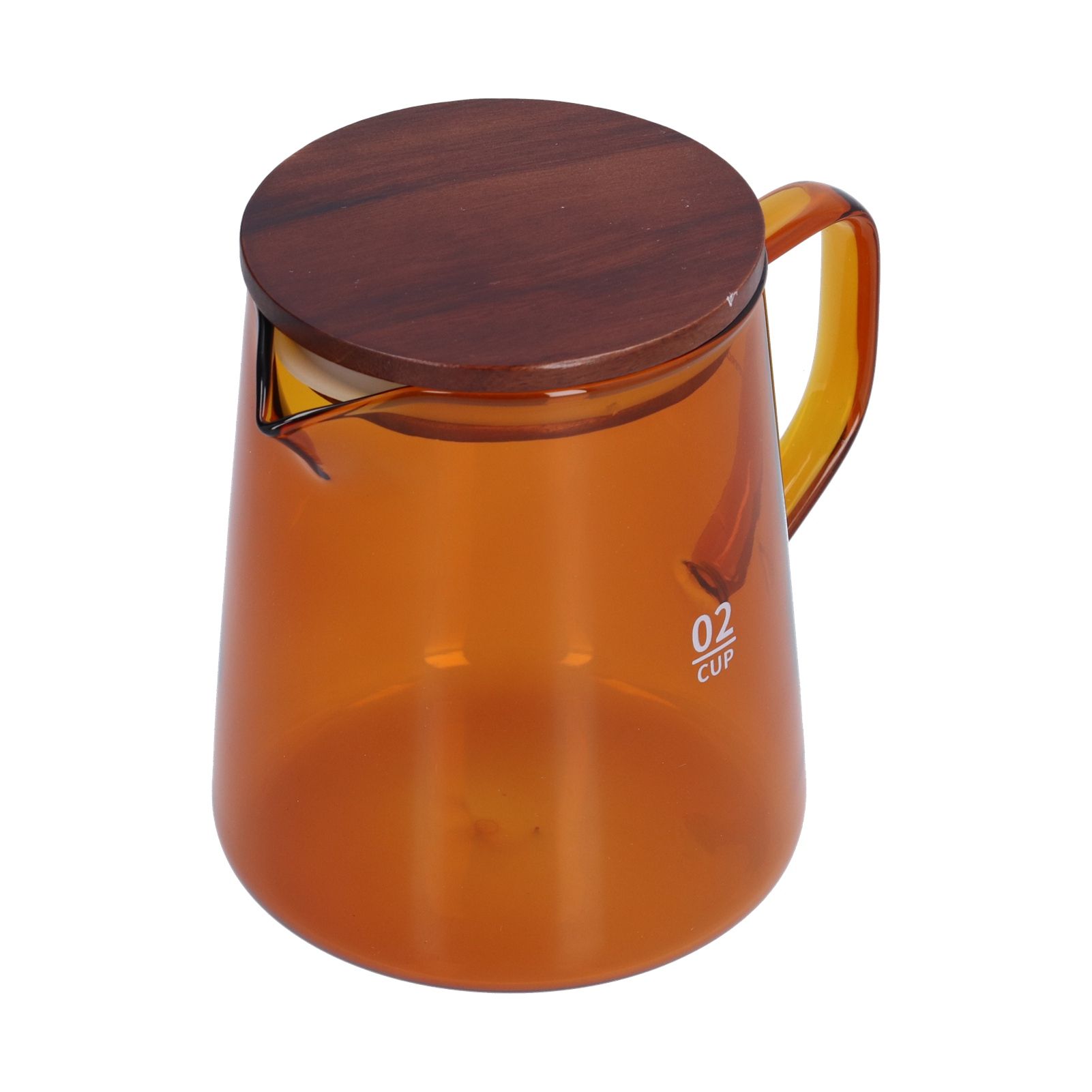 500ml Heat Resistant Coffee Server with Wooden Lid Household Tea Kettle for Home OfficeBrown - Image 6
