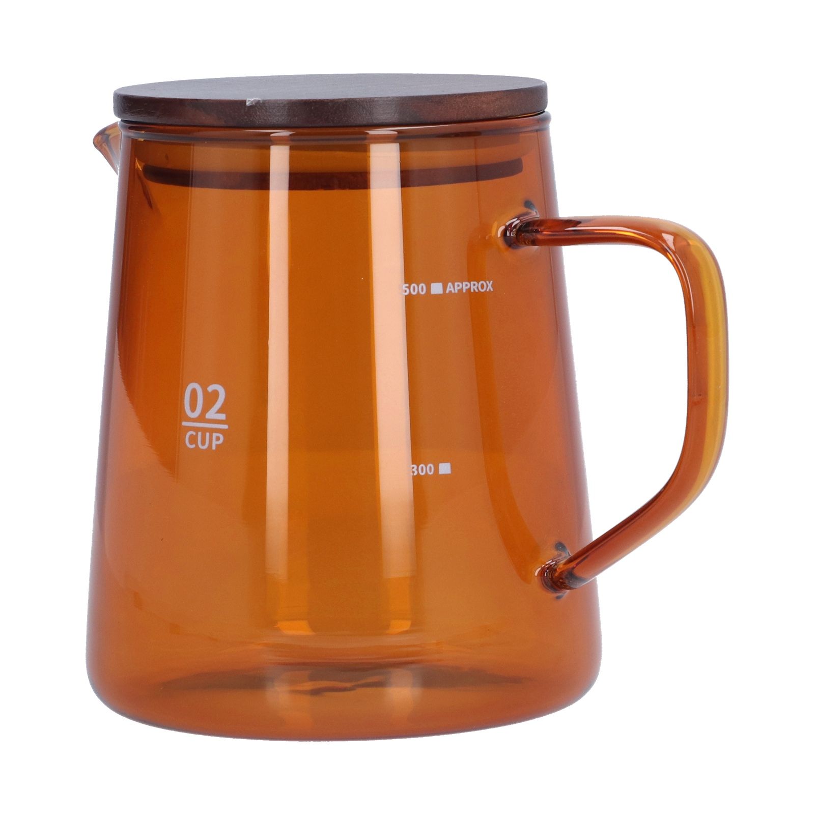 500ml Heat Resistant Coffee Server with Wooden Lid Household Tea Kettle for Home OfficeBrown - Image 7