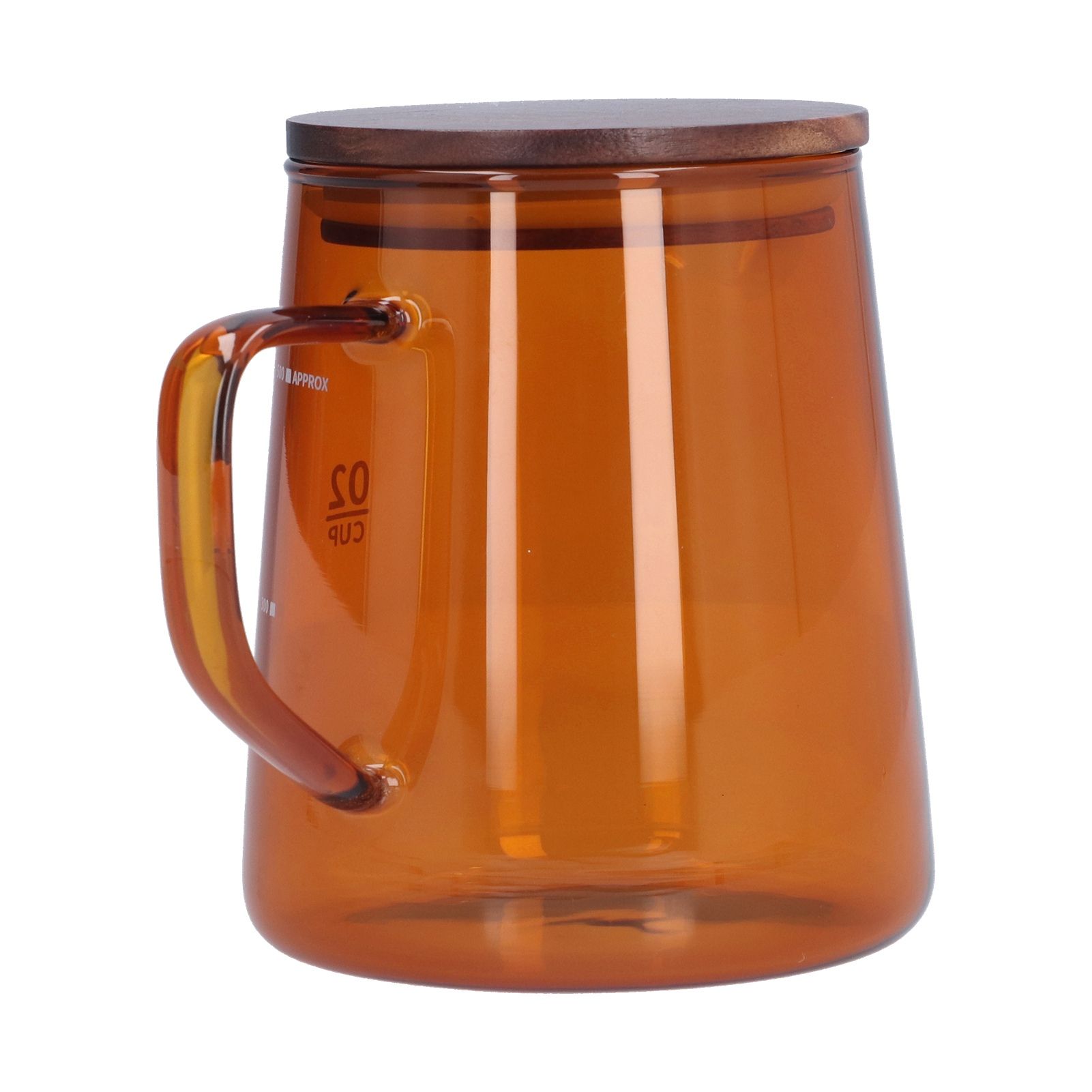500ml Heat Resistant Coffee Server with Wooden Lid Household Tea Kettle for Home OfficeBrown - Image 8