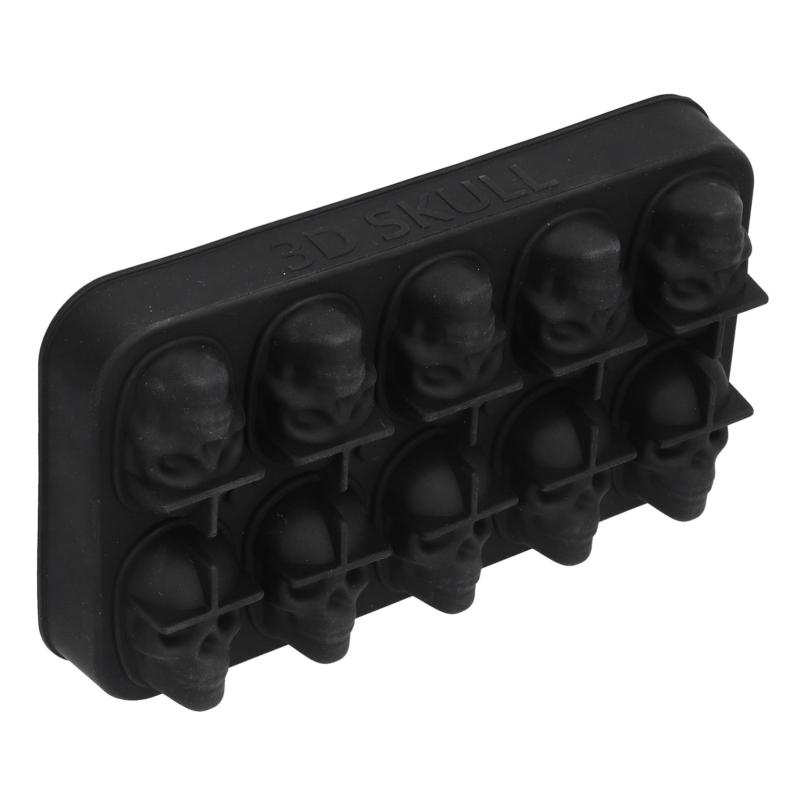10 Grids Ice Cube Mold Silicone Black Professional Skull Ice Cube Mold for Halloween Home Bar - Image 2