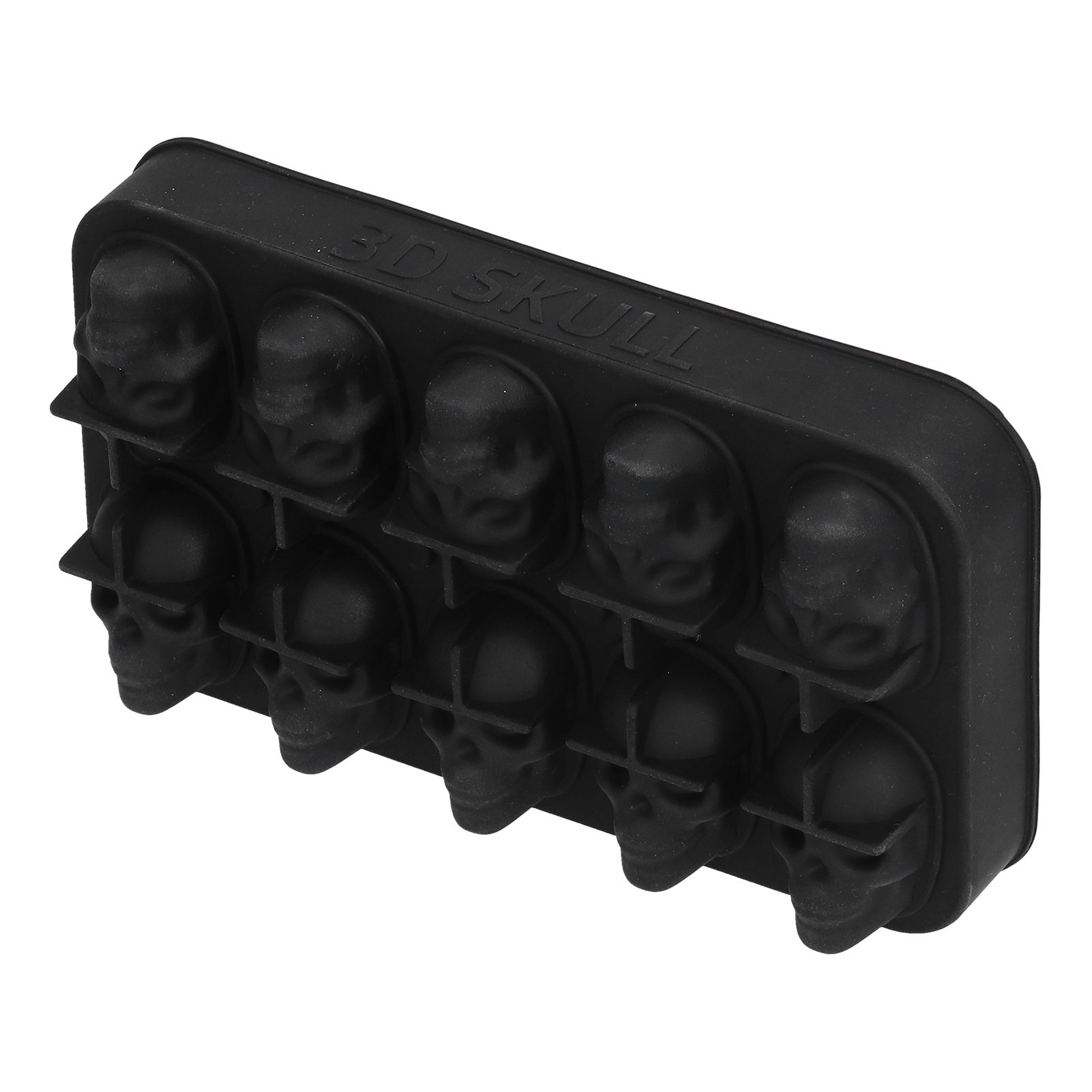 10 Grids Ice Cube Mold Silicone Black Professional Skull Ice Cube Mold for Halloween Home Bar - Image 3