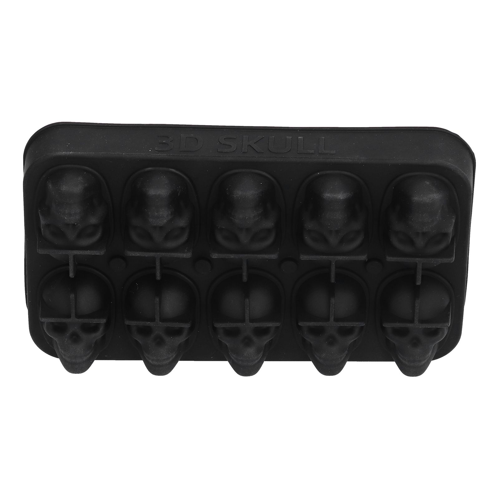 10 Grids Ice Cube Mold Silicone Black Professional Skull Ice Cube Mold for Halloween Home Bar - Image 4