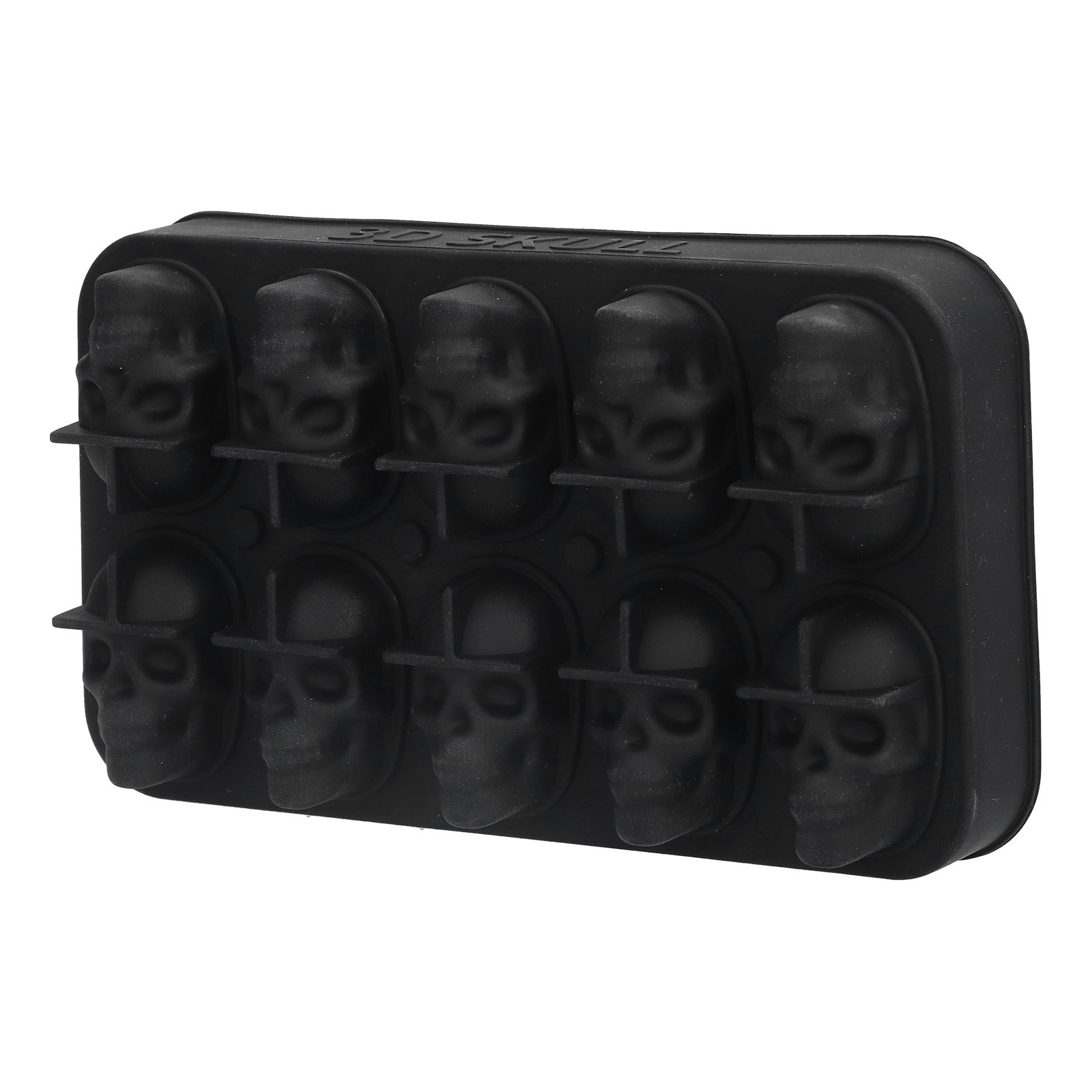 10 Grids Ice Cube Mold Silicone Black Professional Skull Ice Cube Mold for Halloween Home Bar - Image 7