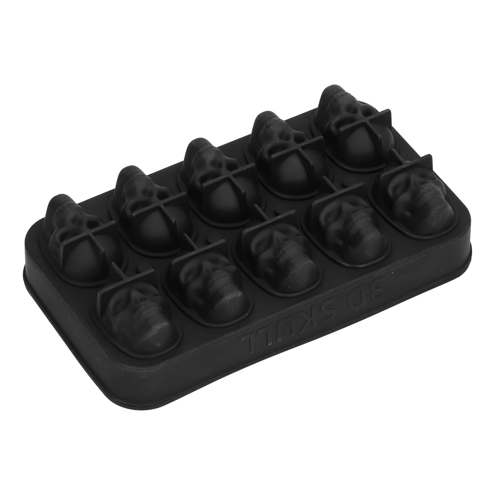 10 Grids Ice Cube Mold Silicone Black Professional Skull Ice Cube Mold for Halloween Home Bar - Image 8