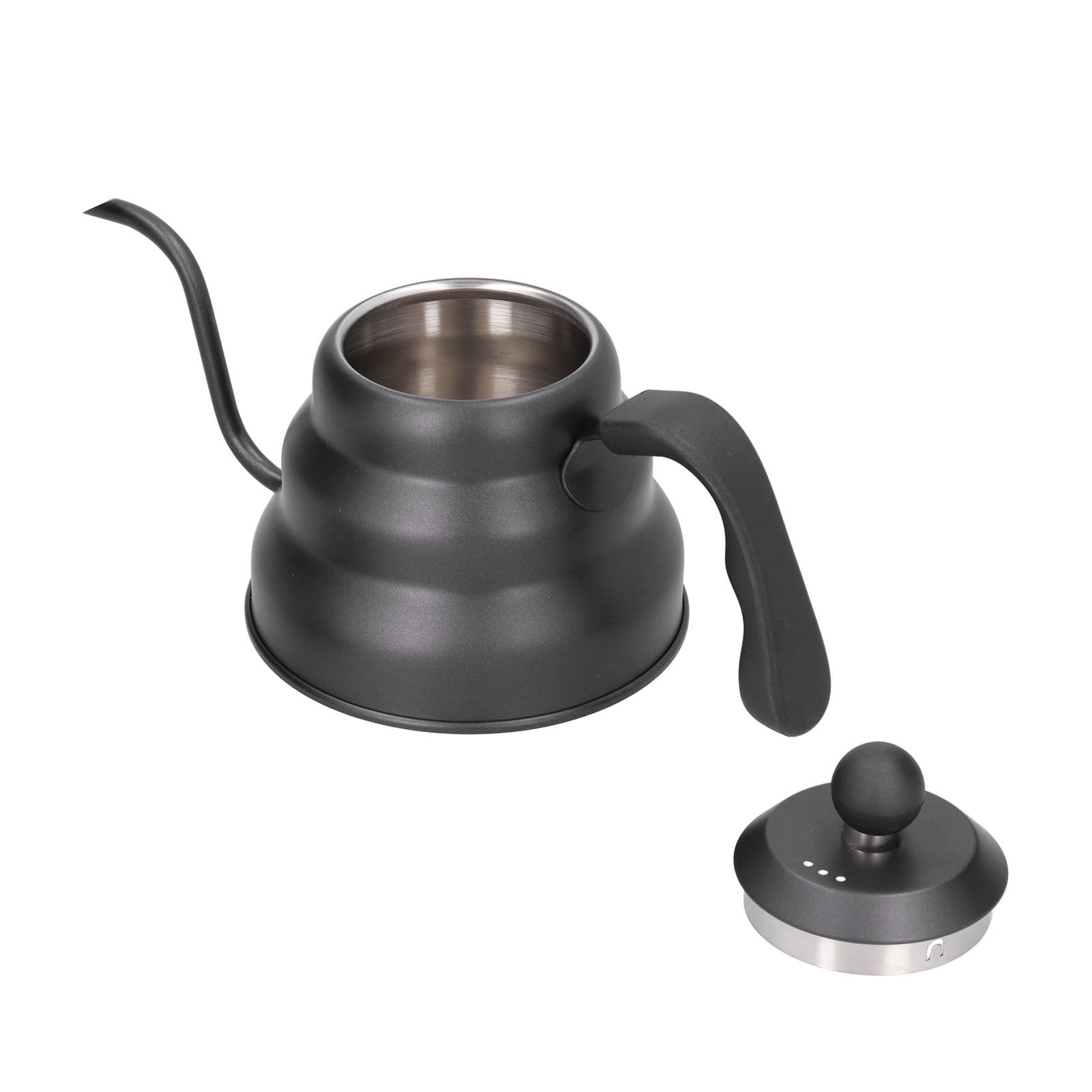 PTFE Stainless Steel Tea Pot Coffee Kettle Gooseneck Spout Pour Over Coffee Maker Drip Kettle Black1L - Image 7