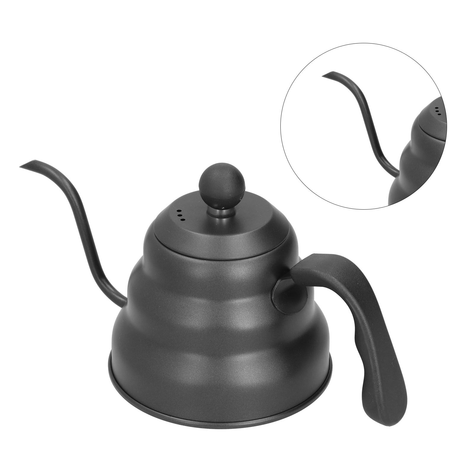 PTFE Stainless Steel Tea Pot Coffee Kettle Gooseneck Spout Pour Over Coffee Maker Drip Kettle Black1L - Image 8