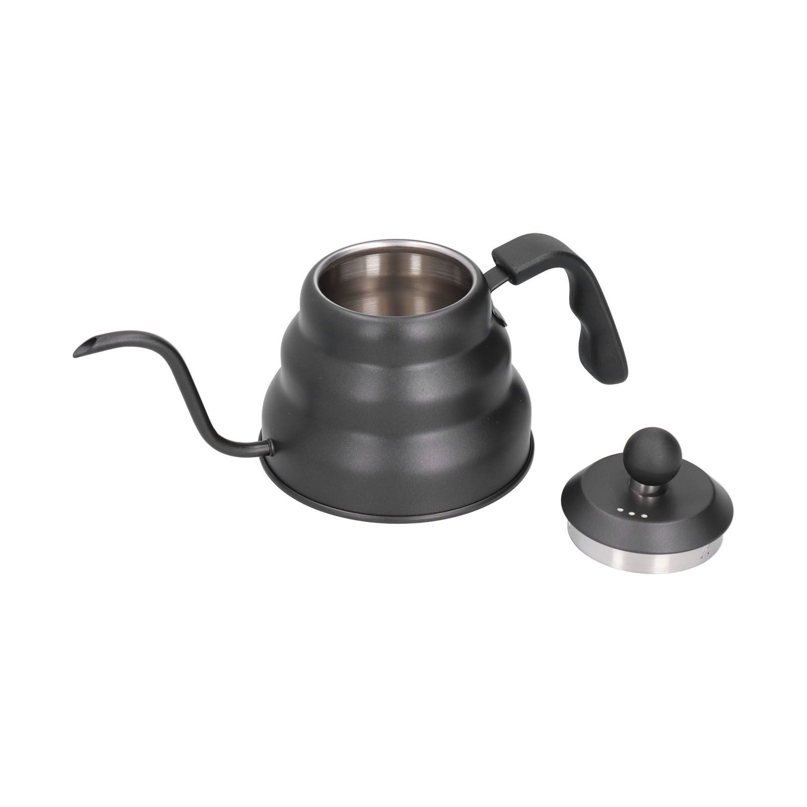 PTFE Stainless Steel Tea Pot Coffee Kettle Gooseneck Spout Pour Over Coffee Maker Drip Kettle Black1.2L - Image 2