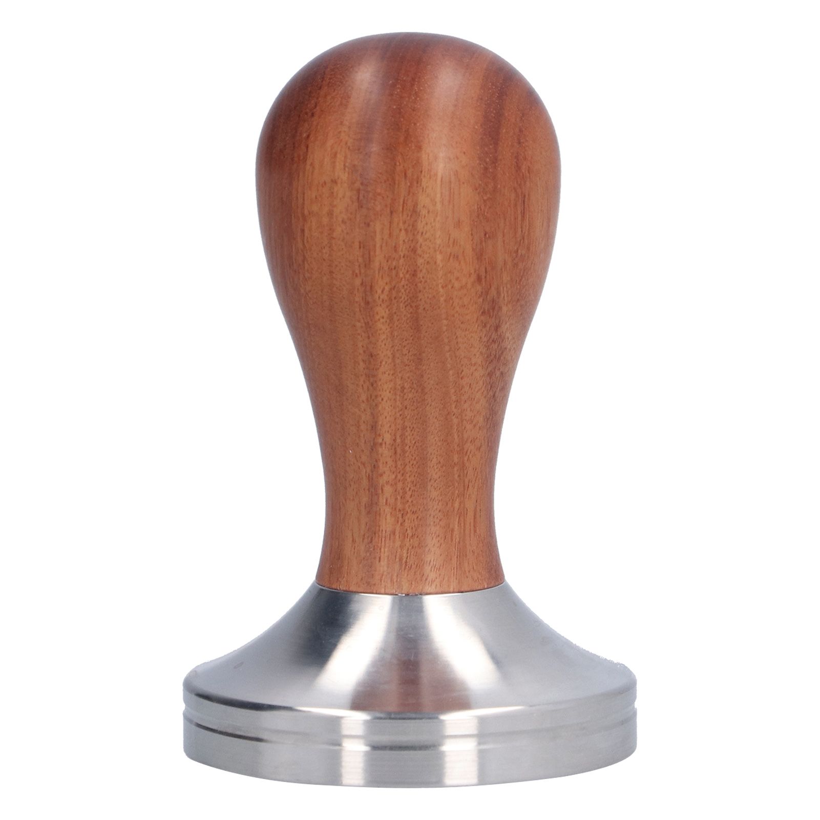 58mm Flat Base Coffee Tamper Manual Stainless Steel Coffee Powder Pressing Hammer with Wood Handle - Image 2