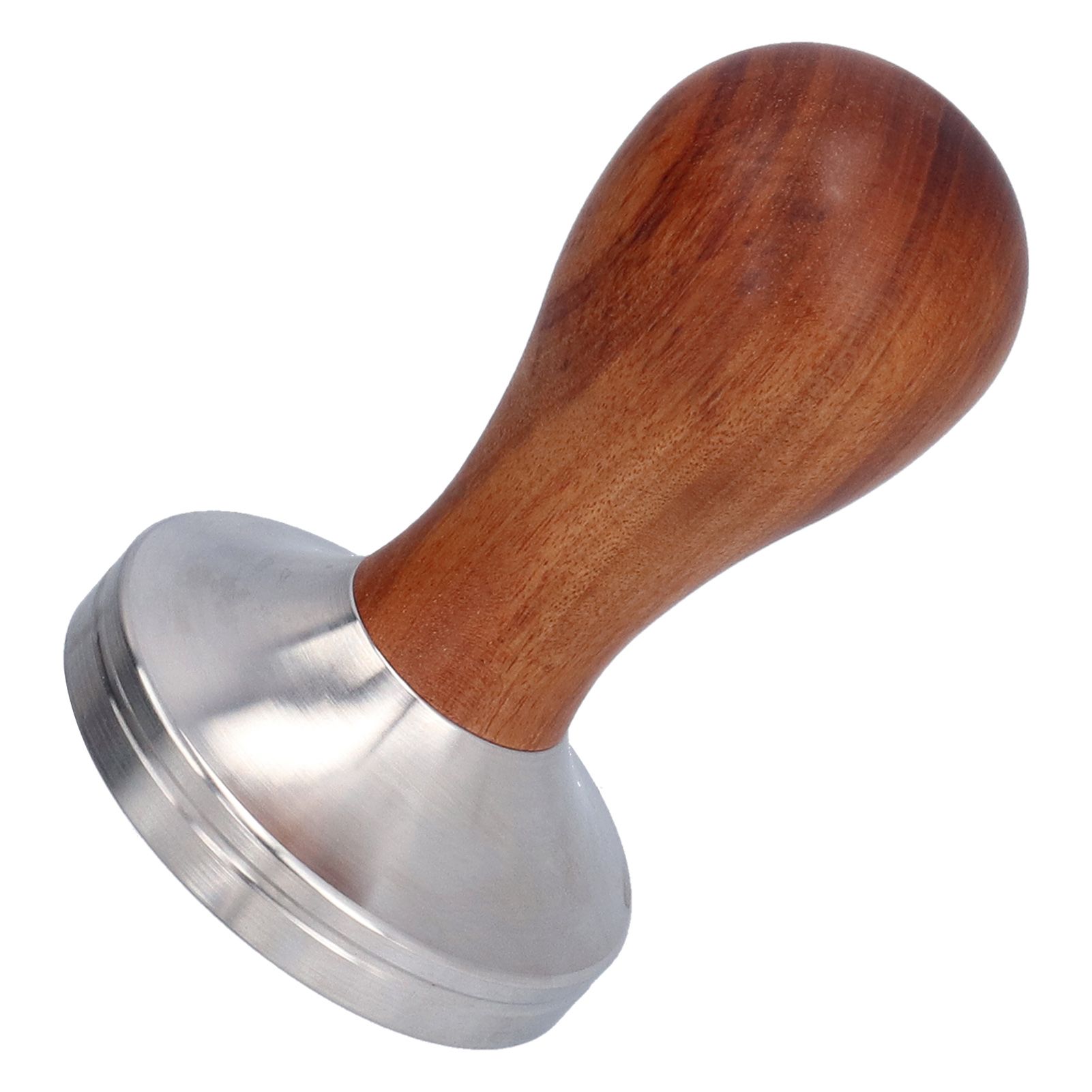 58mm Flat Base Coffee Tamper Manual Stainless Steel Coffee Powder Pressing Hammer with Wood Handle - Image 4