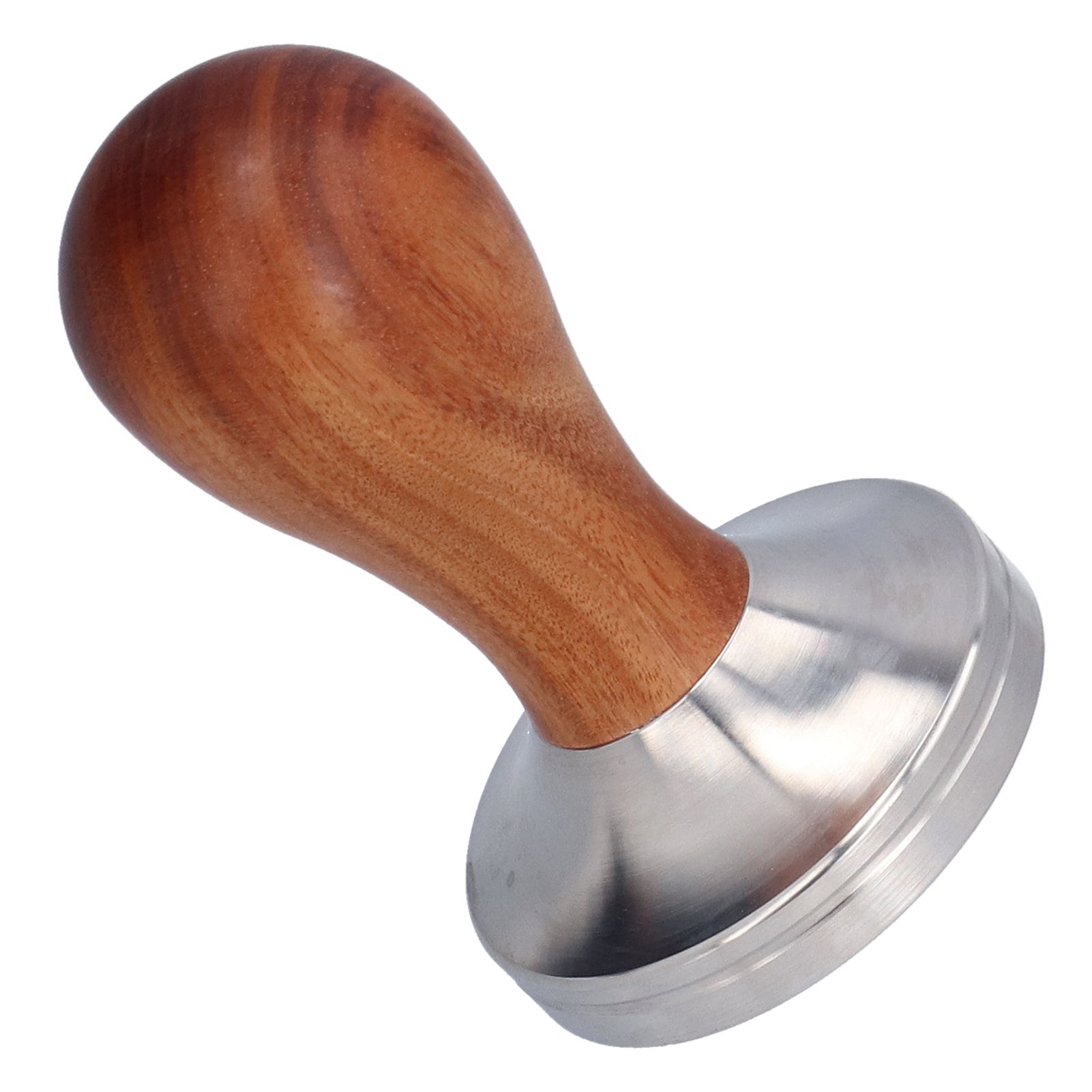 58mm Flat Base Coffee Tamper Manual Stainless Steel Coffee Powder Pressing Hammer with Wood Handle - Image 6