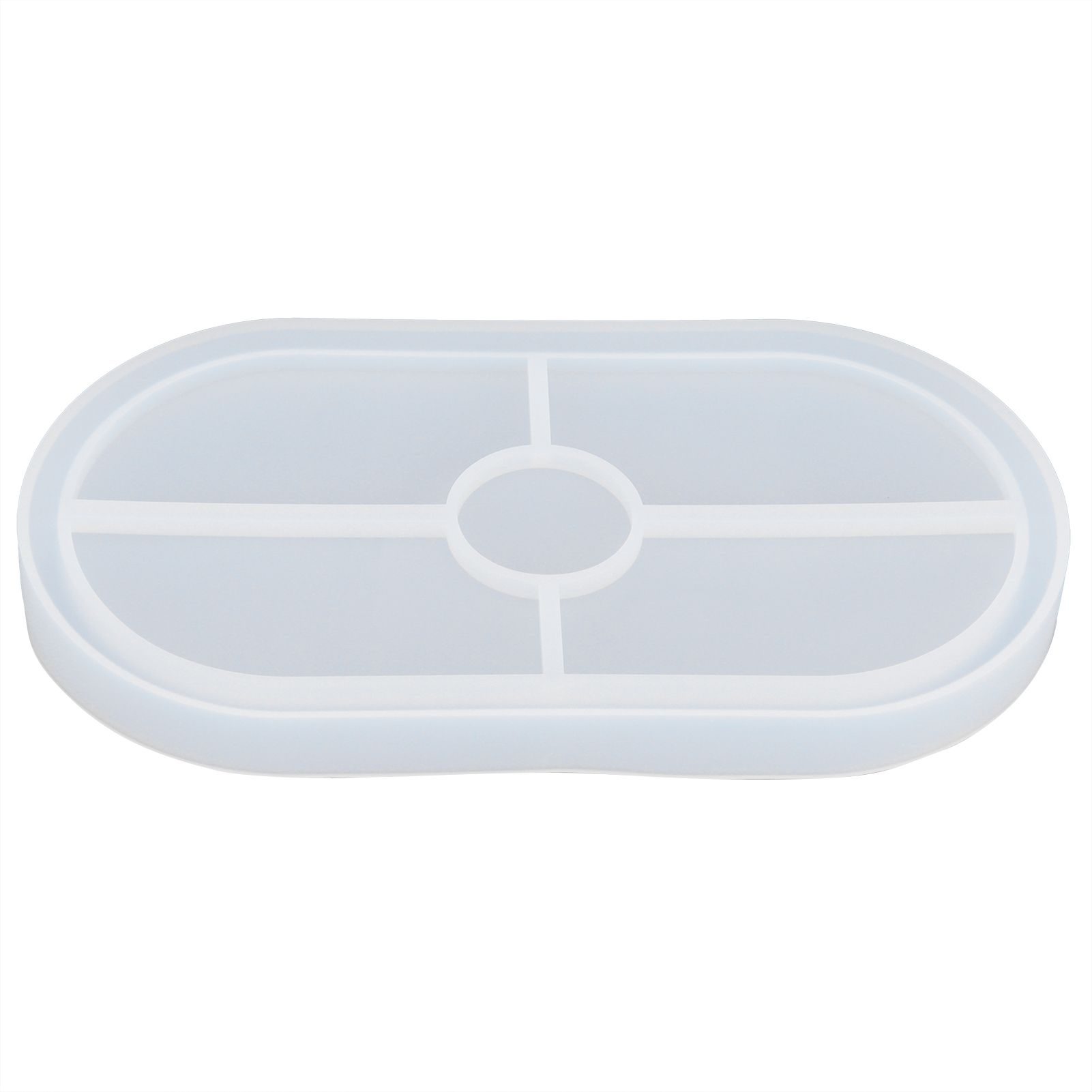 DIY Silicone Mold Oval Crystal Epoxy Resin Tea Coaster Mold for Home Kitchen Bakery - Image 1