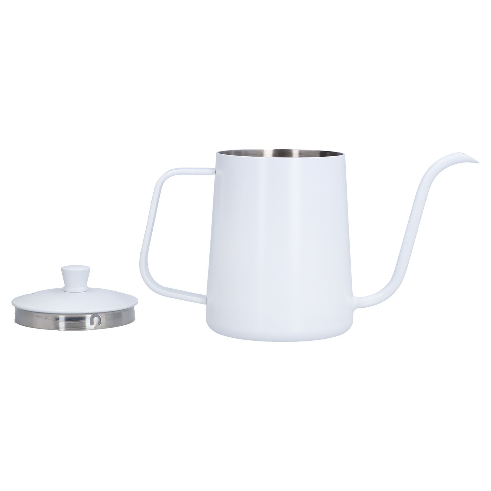 Coffee Kettle Stainless Steel Mini Portable White Thin Mouth Pour Over Kettle for Travelling Camping Tea Coffee - Image 4