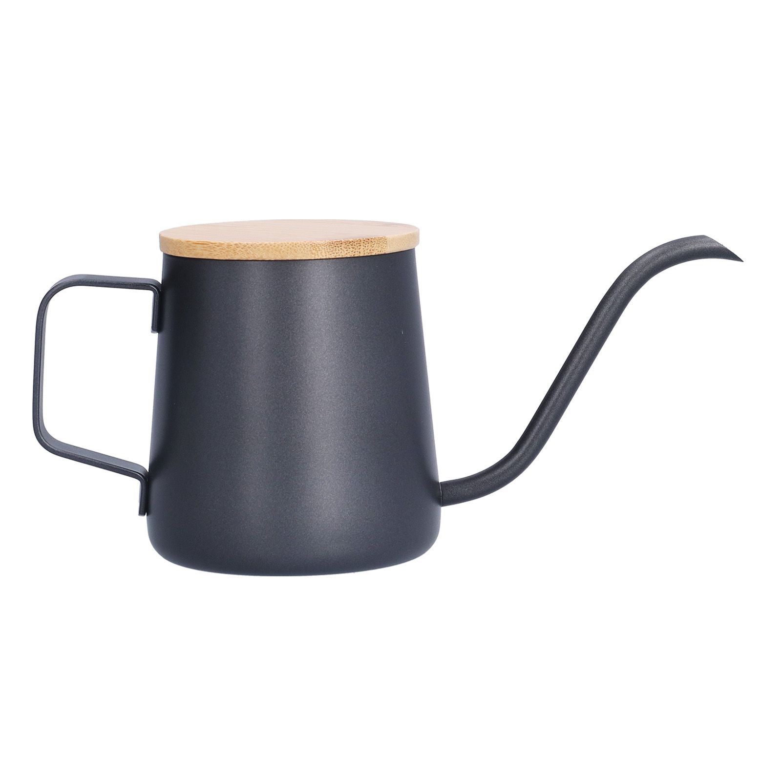 350ml Stainless Steel Coffee Pot Long Narrow Spout Manual Coffee Making Kettle with Bamboo Lid - Image 2