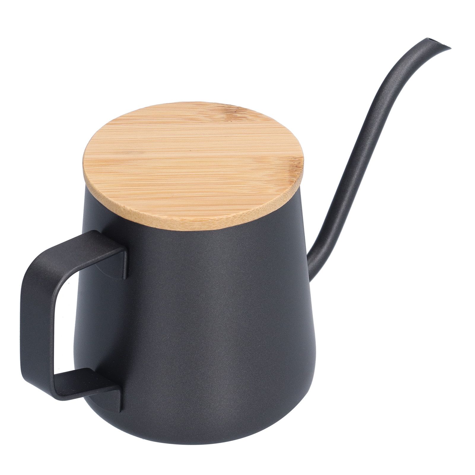 350ml Stainless Steel Coffee Pot Long Narrow Spout Manual Coffee Making Kettle with Bamboo Lid - Image 3