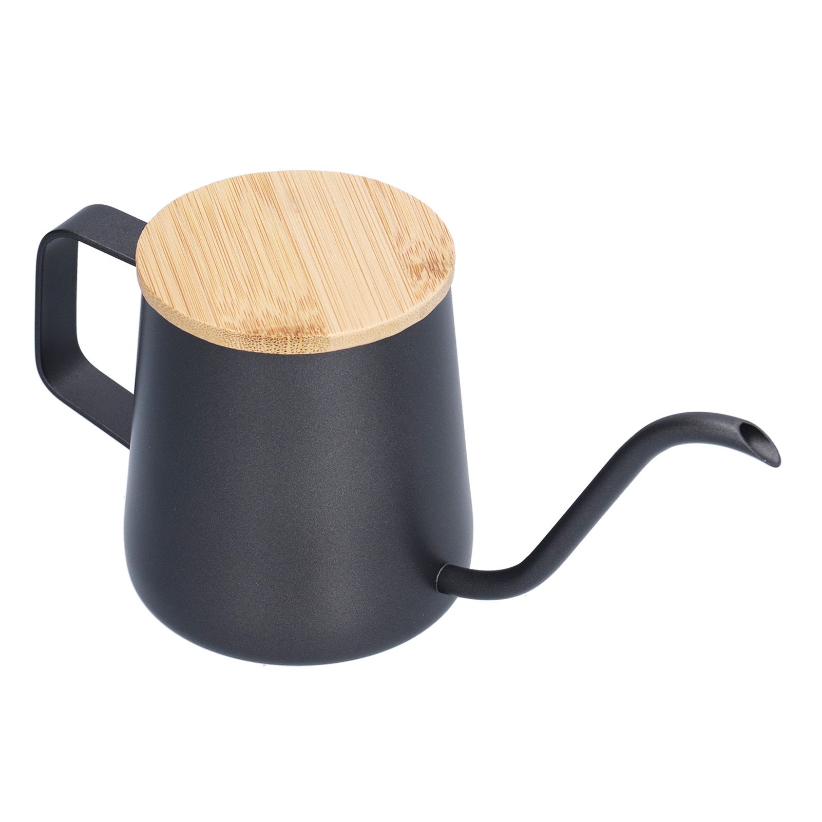 350ml Stainless Steel Coffee Pot Long Narrow Spout Manual Coffee Making Kettle with Bamboo Lid - Image 5