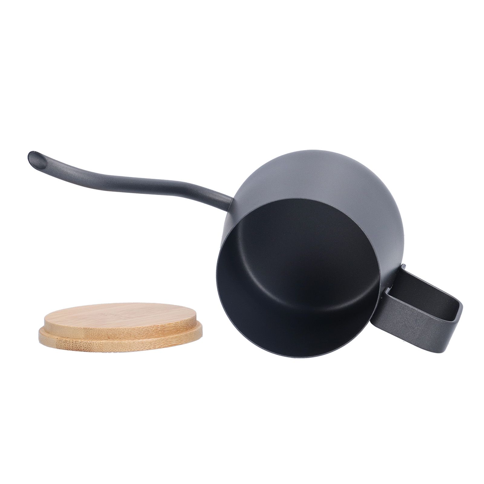 350ml Stainless Steel Coffee Pot Long Narrow Spout Manual Coffee Making Kettle with Bamboo Lid - Image 6