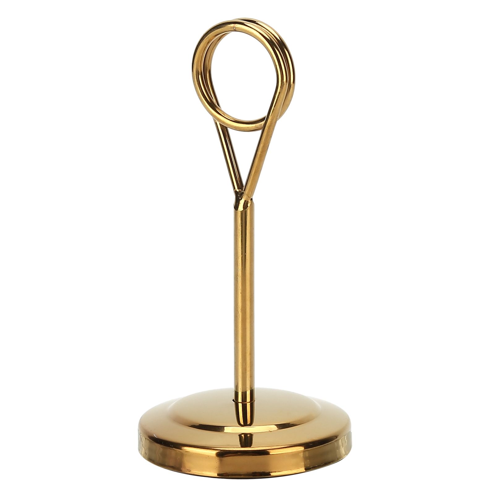 Table Number Holder Stainless Steel Durable Fade Resistant Lightweight Picture Clip for Hotel Restaurant10.5cm Gold - Image 1