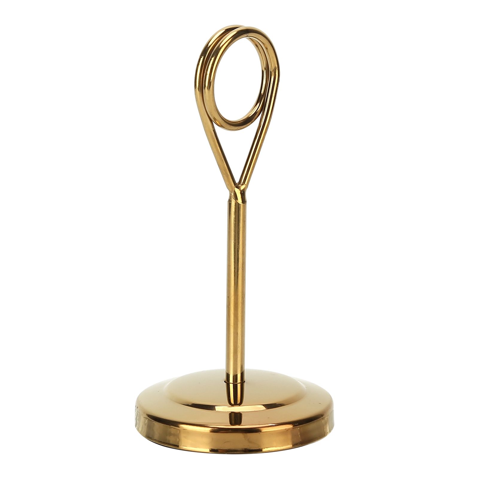 Table Number Holder Stainless Steel Durable Fade Resistant Lightweight Picture Clip for Hotel Restaurant10.5cm Gold - Image 2
