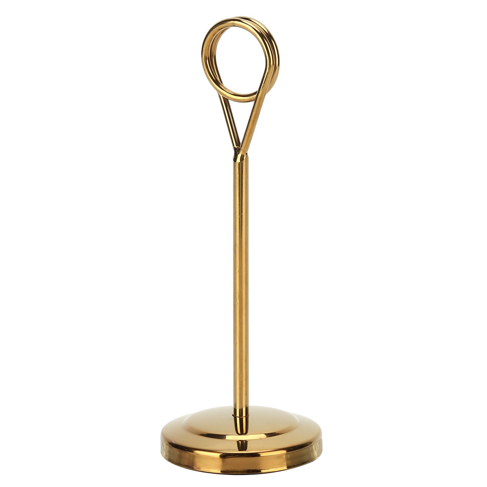 Table Number Holder Stainless Steel Durable Fade Resistant Lightweight Picture Clip for Hotel Restaurant15.5cm Gold - Image 1