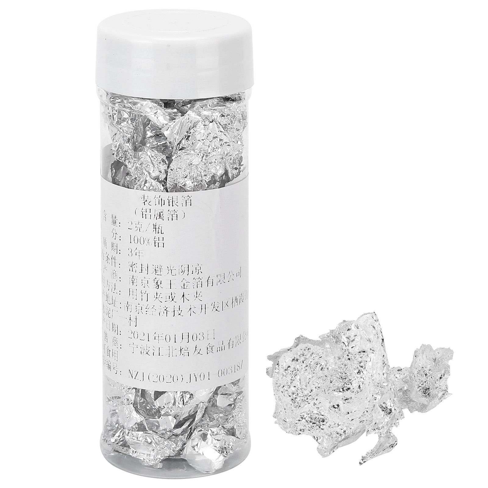 2g Silver Foil Inedible Silver Leaf Flakes for Cooking Cake and Chocolate Decoration Crafts and Arts - Image 1