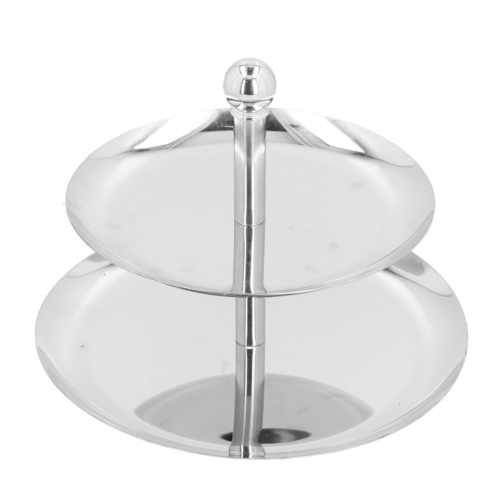 Fruit Tray Stainless Steel 2 Layers Multifunctional Durable Self Service Cupcake Stand for Home Hotel - Image 1
