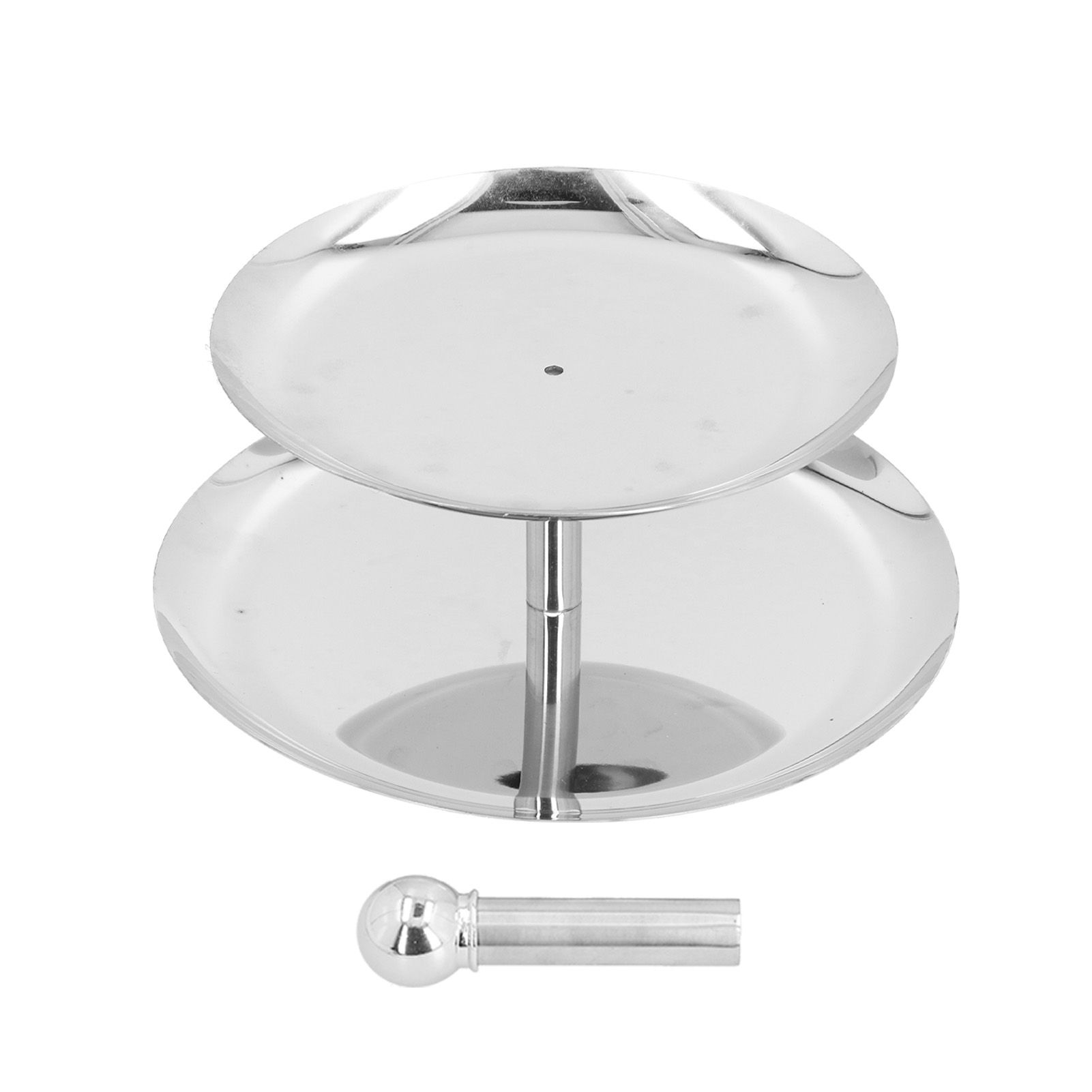 Fruit Tray Stainless Steel 2 Layers Multifunctional Durable Self Service Cupcake Stand for Home Hotel - Image 4