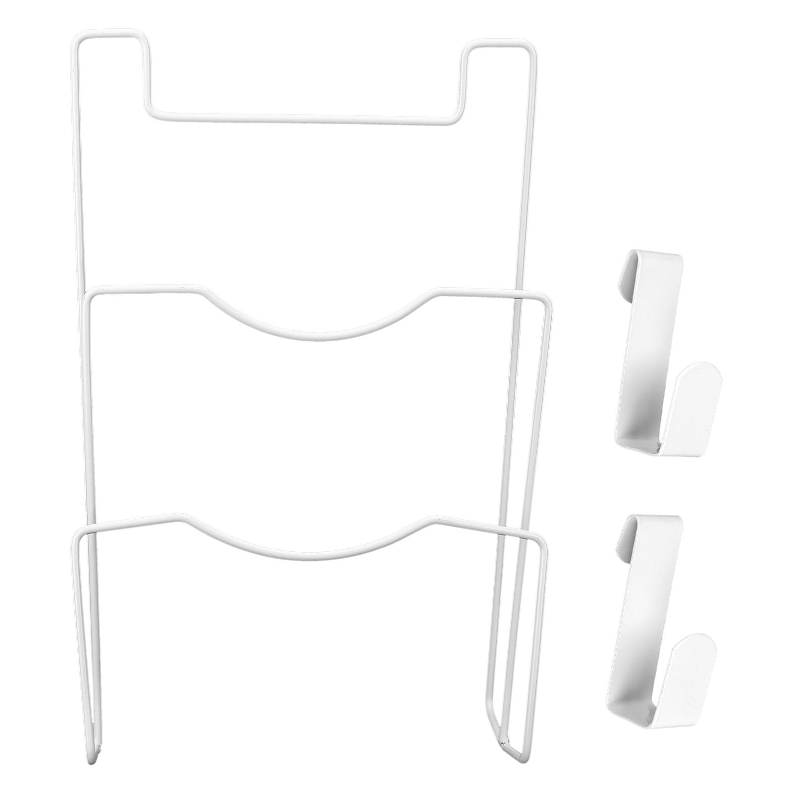 Wrought Iron Cabinet Door Mount Pot Lid Organizer Cutting Board Holder Kitchen Cookware Storage - Image 1