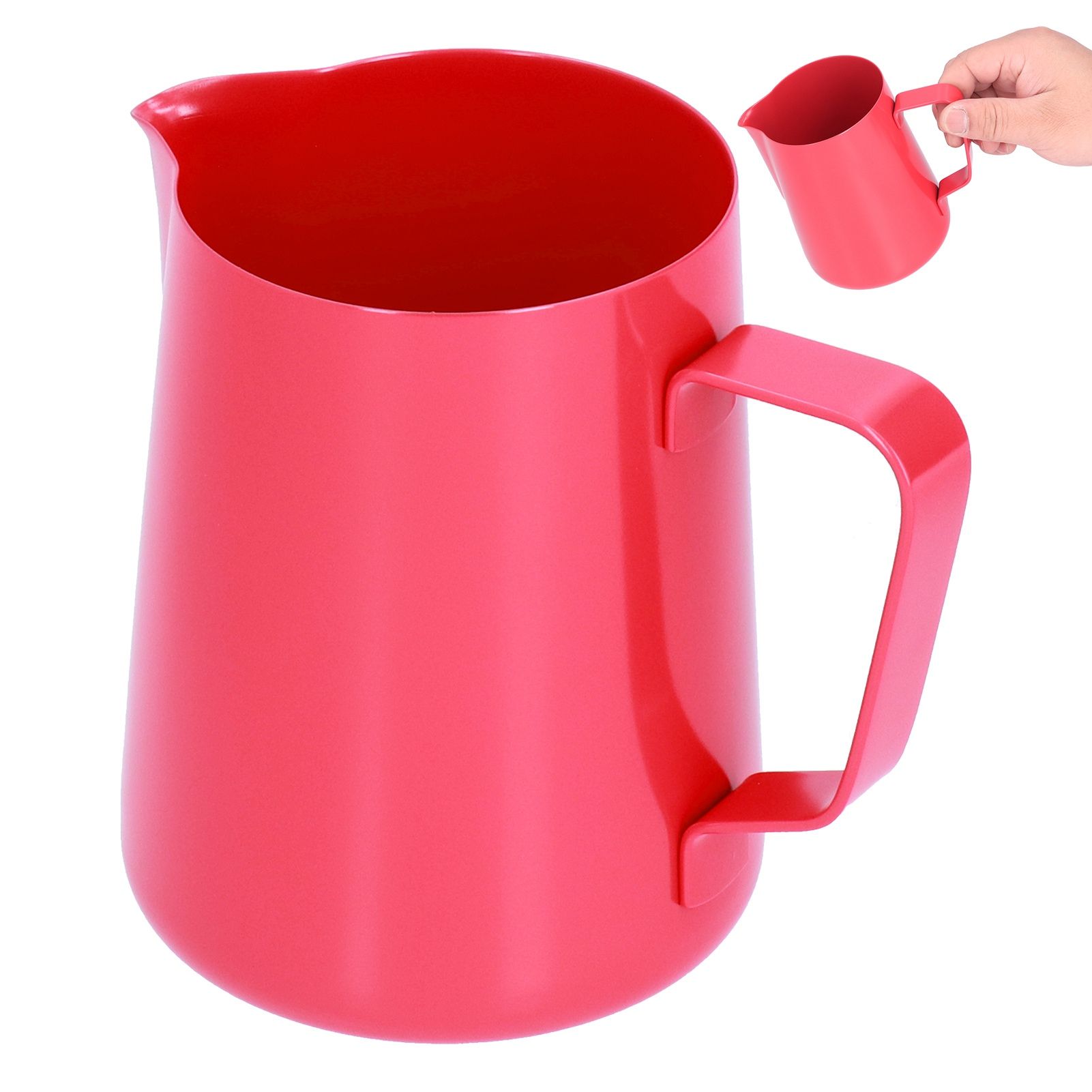 600ml Stainless Steel Frothing Pitcher Milk Coffee Frothing Jug with Pointed Spout for HomeRed - Image 8
