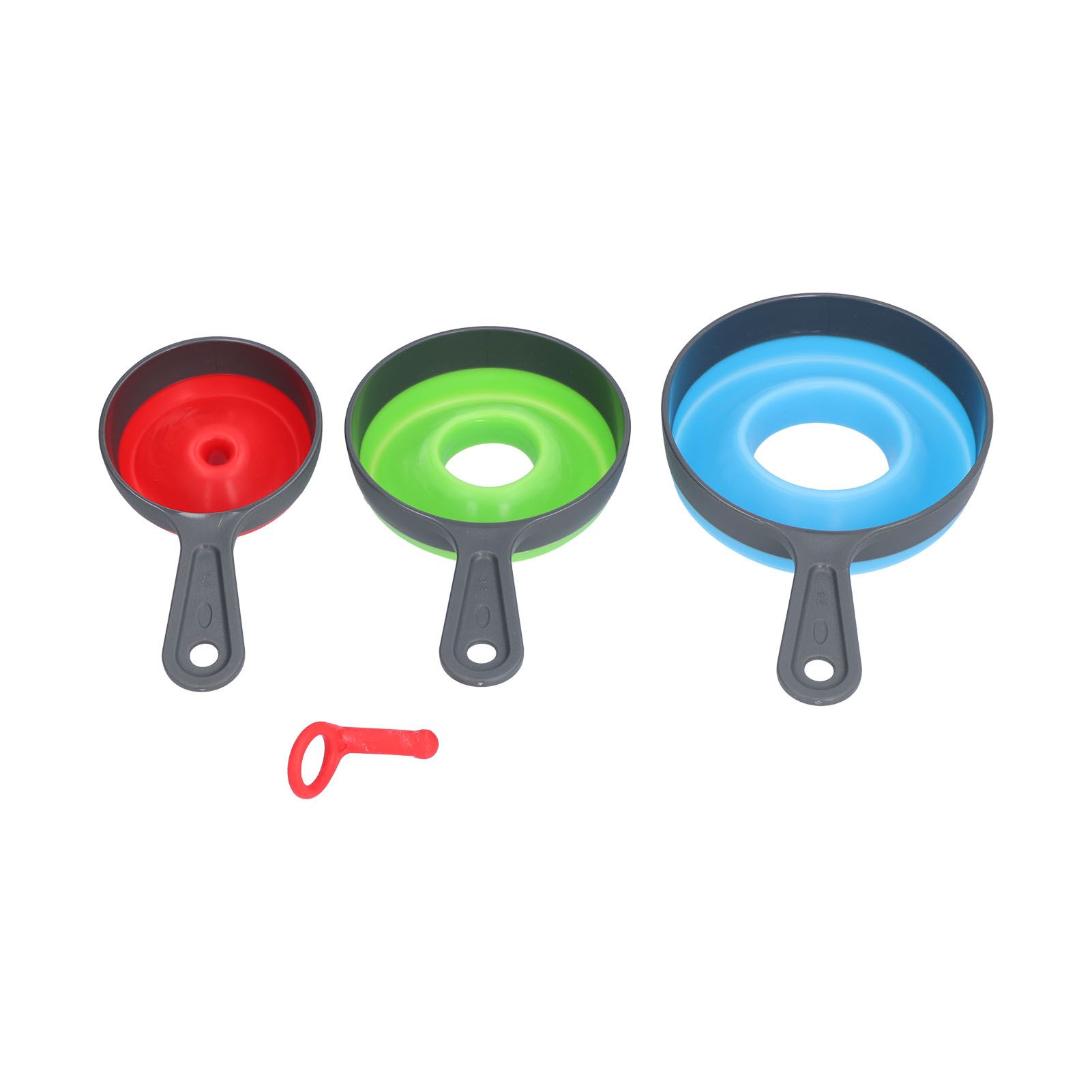 3Pcs Funnel Foldable Silicone and ABS Funnel Saving Space and Easy to Clean Durable for Kitchen - Image 1