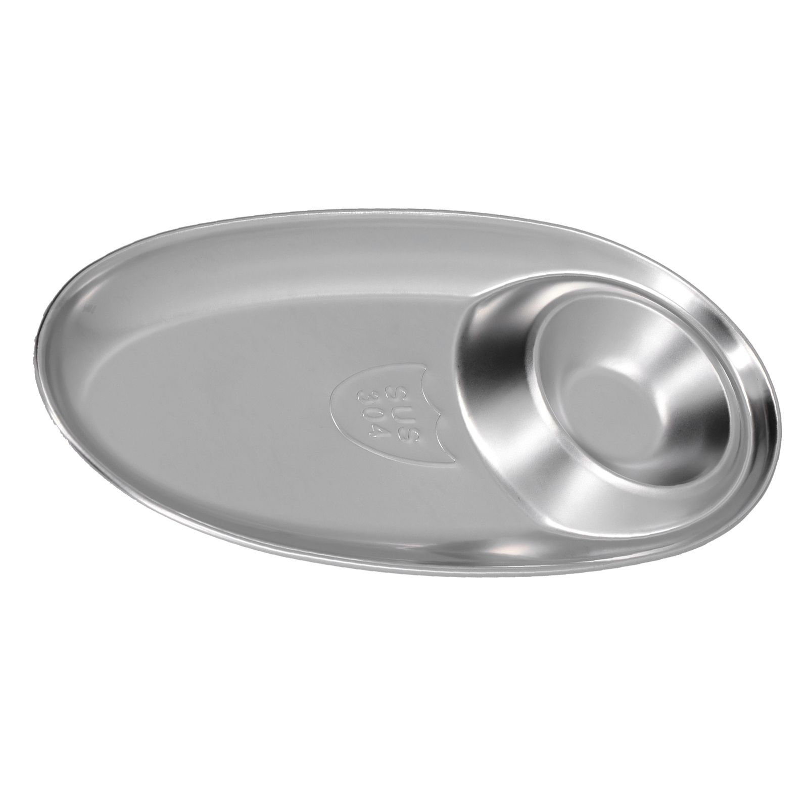 304 Stainless Steel Snack Plate Silver Oval Divided Spice Dish for Home Outdoor CampingL - Image 7