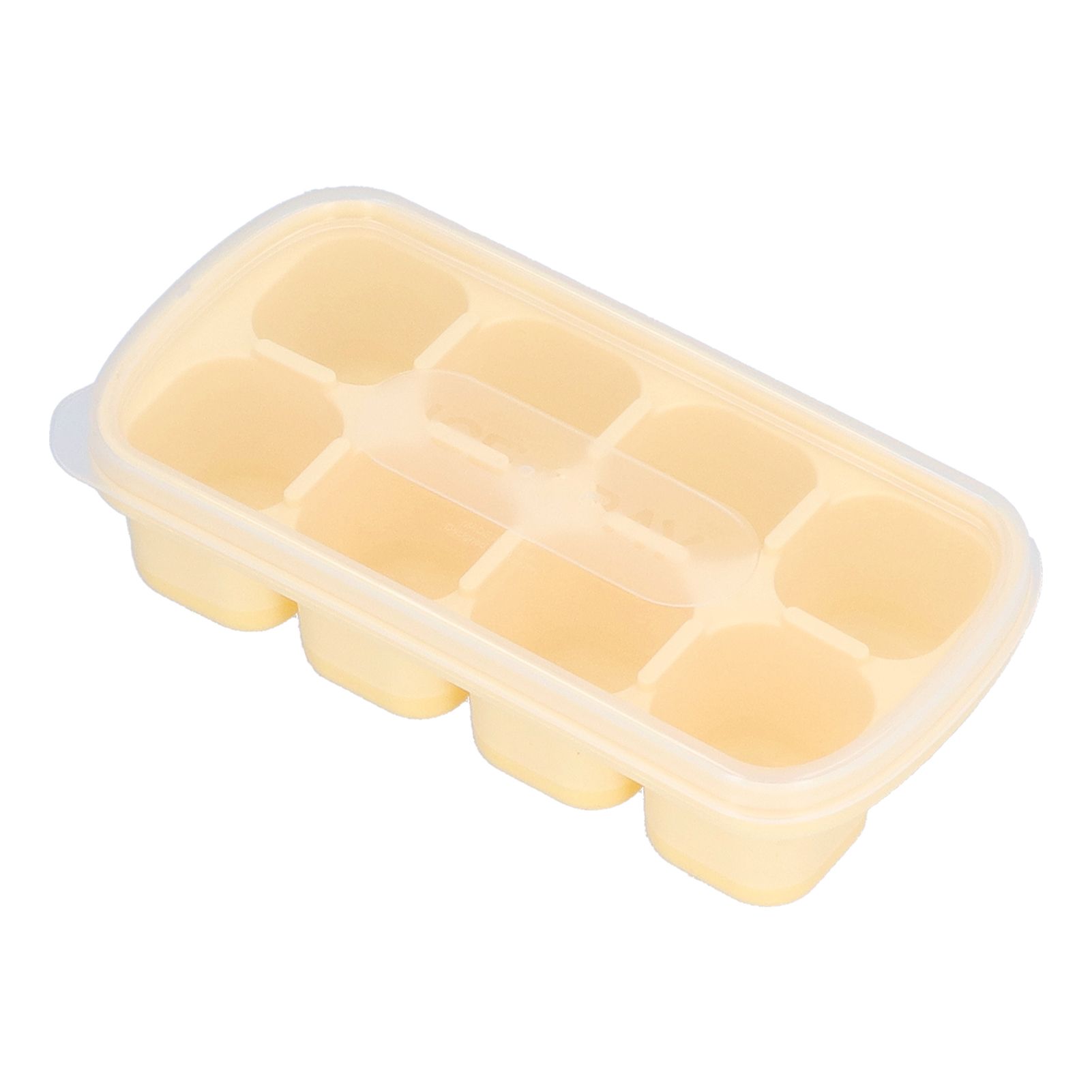 8 Grid Ice Cube Tray with Lid Food Grade Household Ice Cube Mold for Home KitchenYellow - Image 3