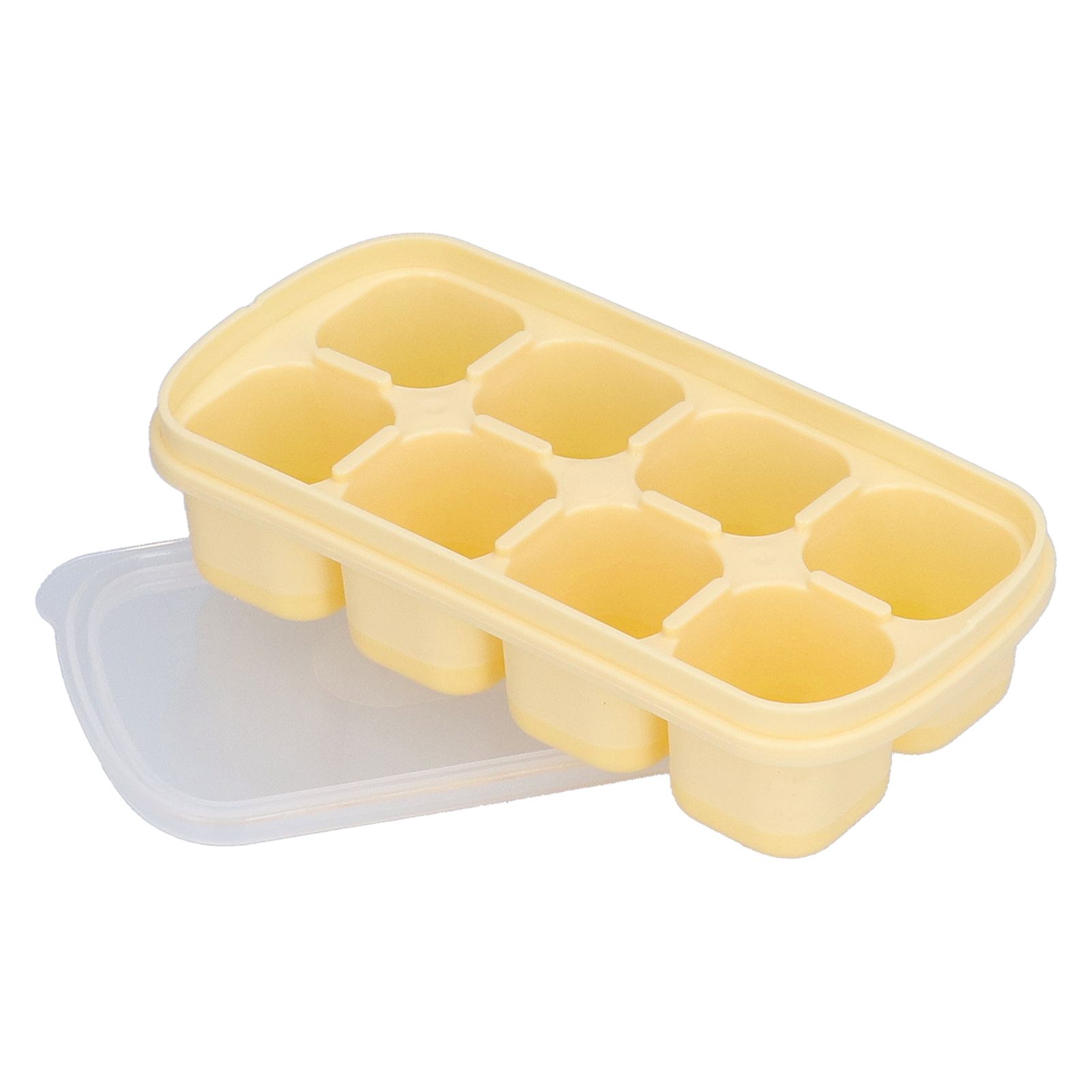 8 Grid Ice Cube Tray with Lid Food Grade Household Ice Cube Mold for Home KitchenYellow - Image 6