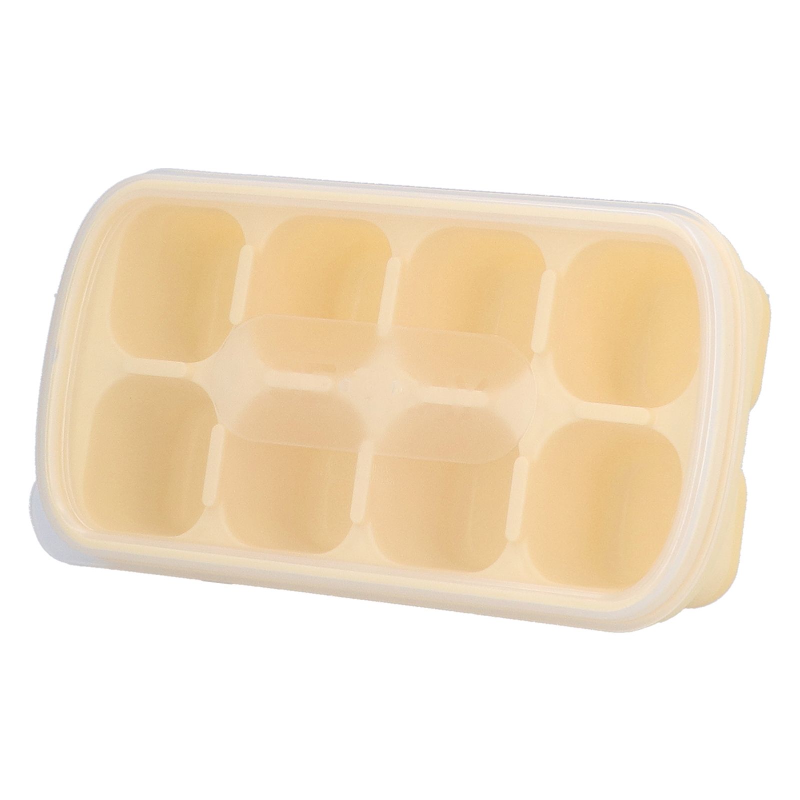 8 Grid Ice Cube Tray with Lid Food Grade Household Ice Cube Mold for Home KitchenYellow - Image 8