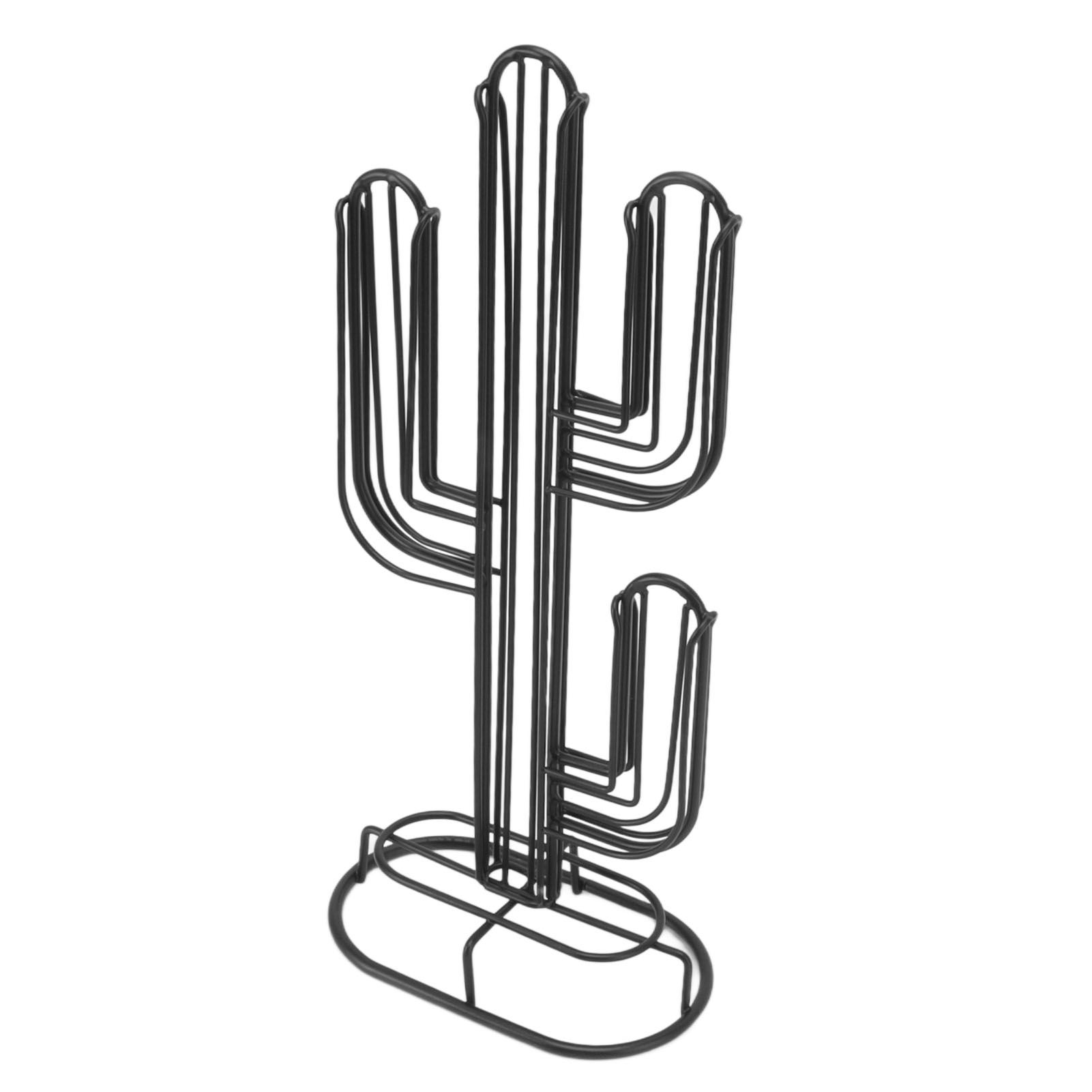 Cactus Shaped Coffee Pod Holder Home Black Iron Coffee Capsule Storage Stand Organizer Holds 48 Coffee Pods - Image 5