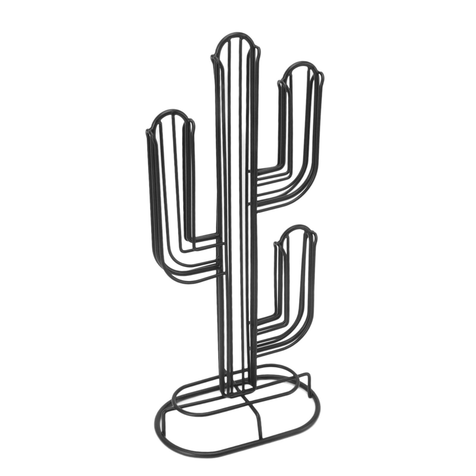 Cactus Shaped Coffee Pod Holder Home Black Iron Coffee Capsule Storage Stand Organizer Holds 48 Coffee Pods - Image 6