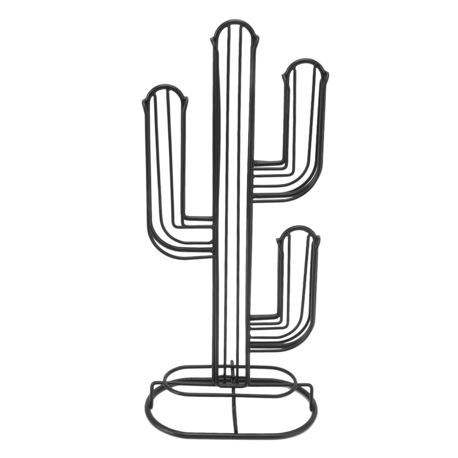 Cactus Shaped Coffee Pod Holder Home Black Iron Coffee Capsule Storage Stand Organizer Holds 48 Coffee Pods - Image 7