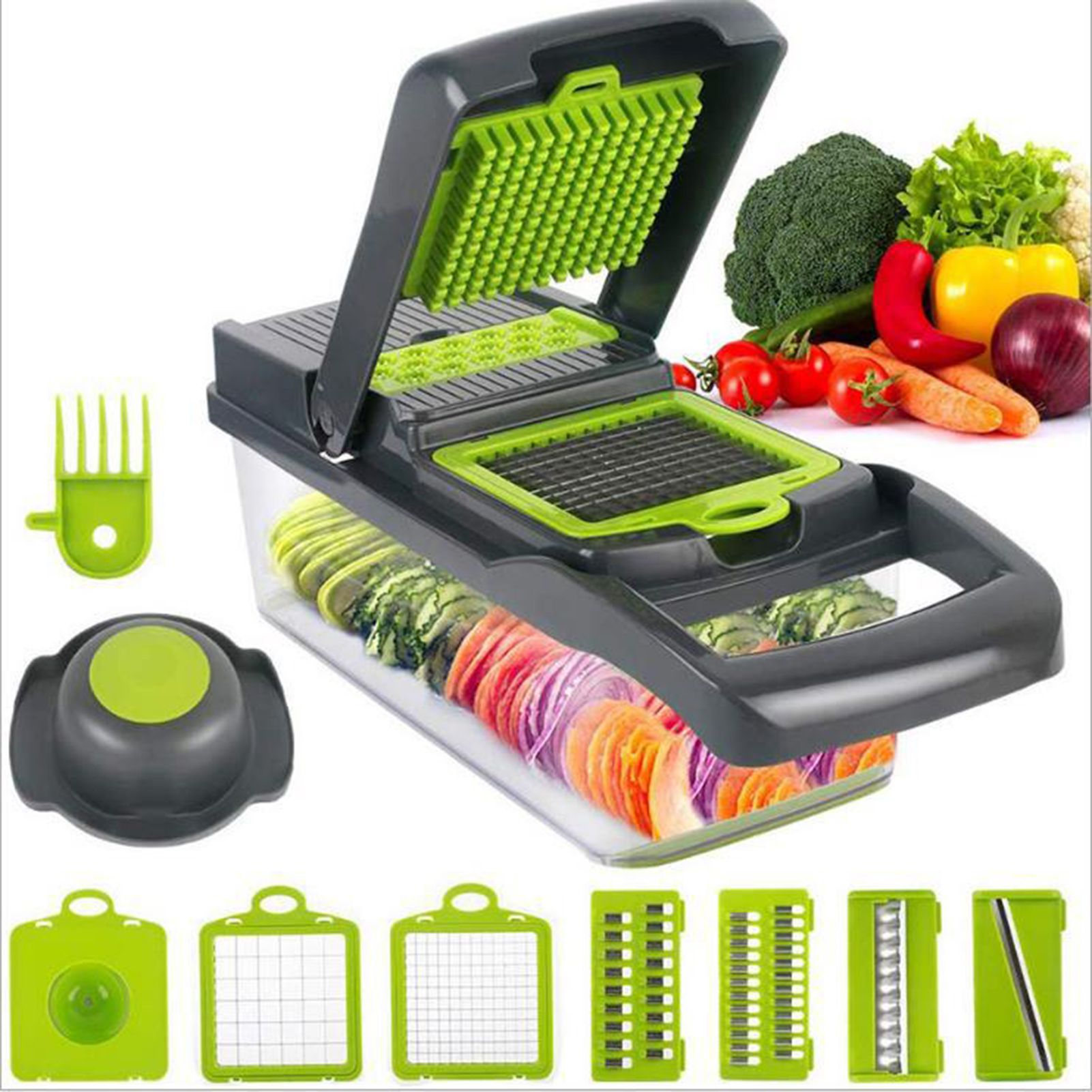 Vegetable Chopper 15 in 1 Vegetable Cutter Household Potato Chopper Radish Grater for Kitchen - Image 1