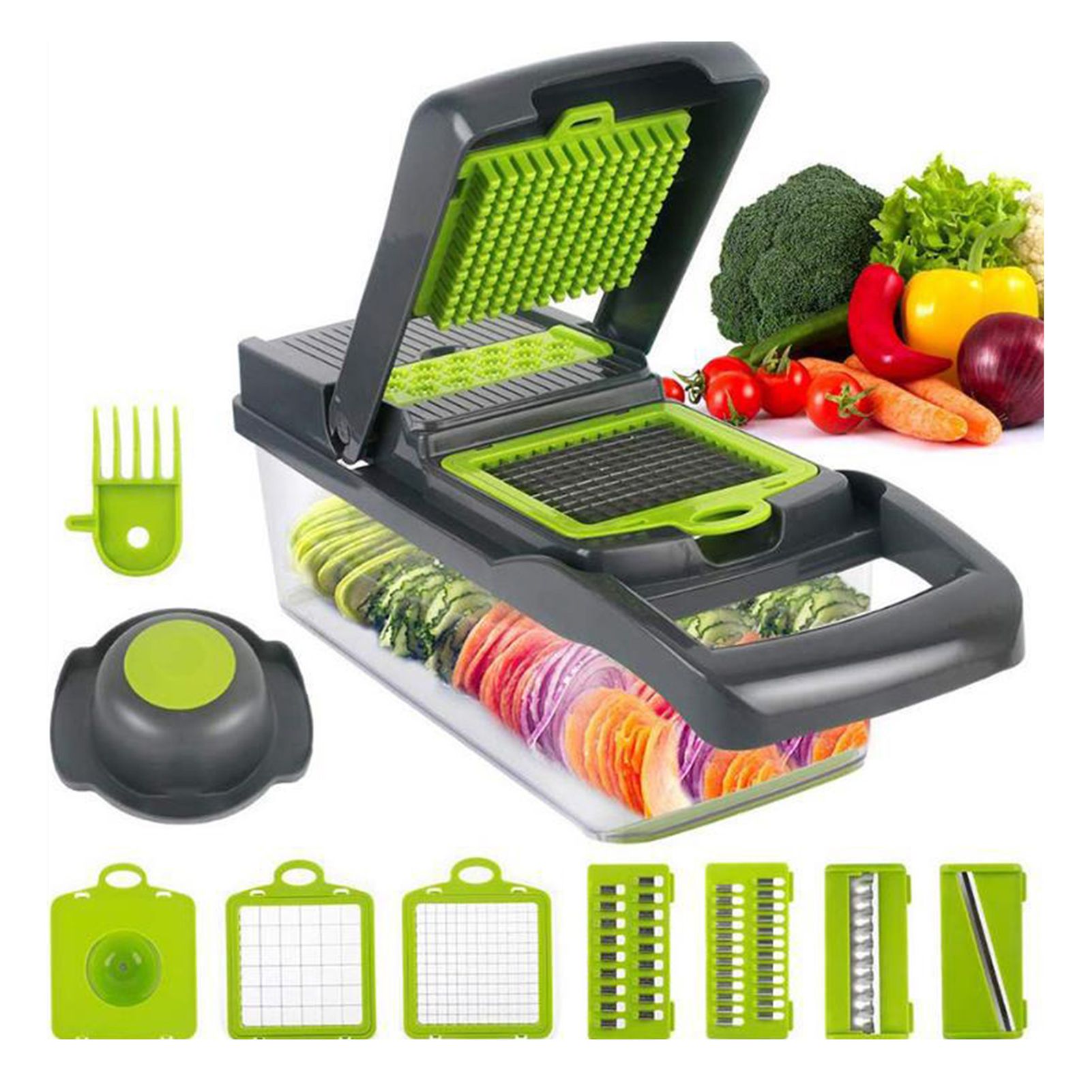 Vegetable Chopper 15 in 1 Vegetable Cutter Household Potato Chopper Radish Grater for Kitchen - Image 3