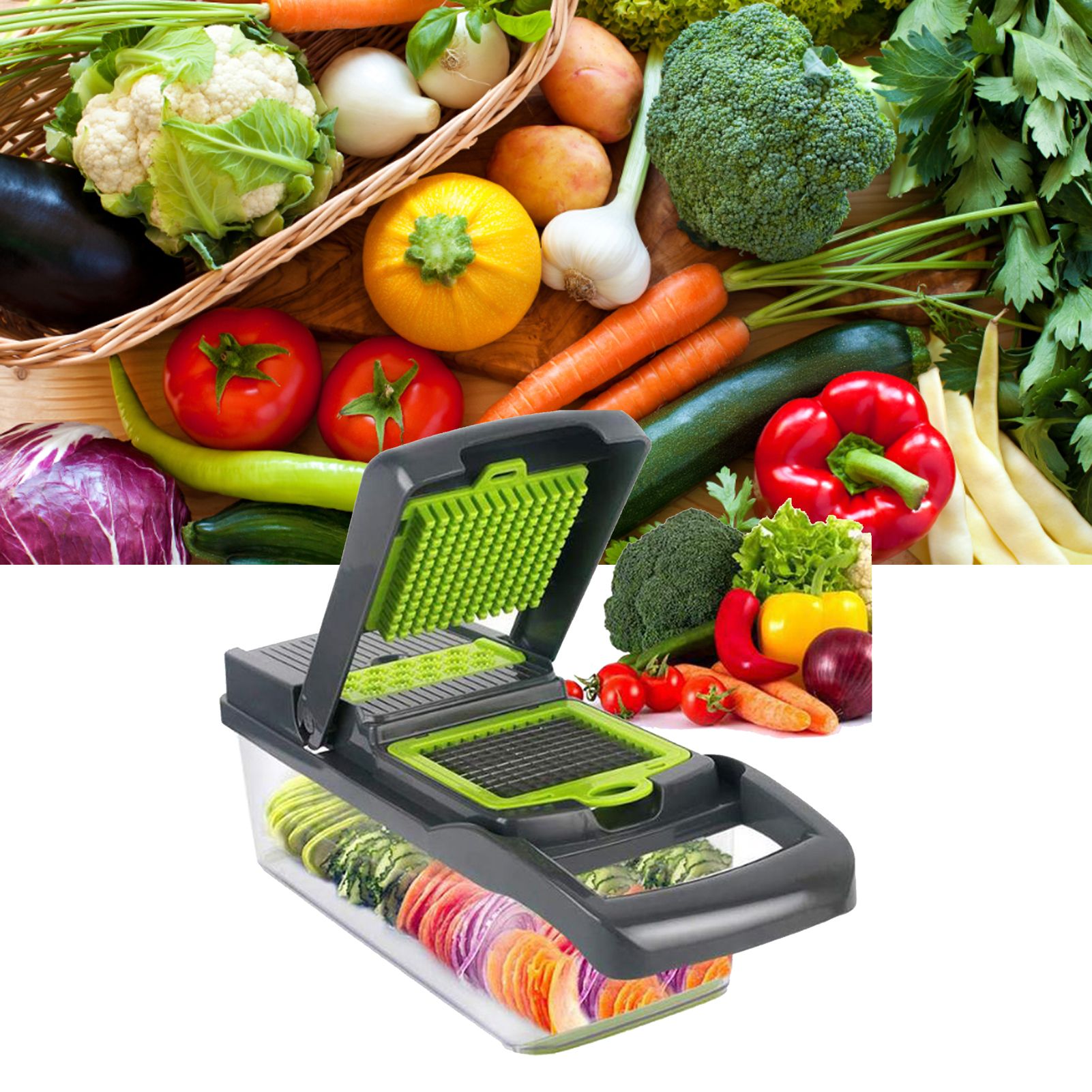 Vegetable Chopper 15 in 1 Vegetable Cutter Household Potato Chopper Radish Grater for Kitchen - Image 6