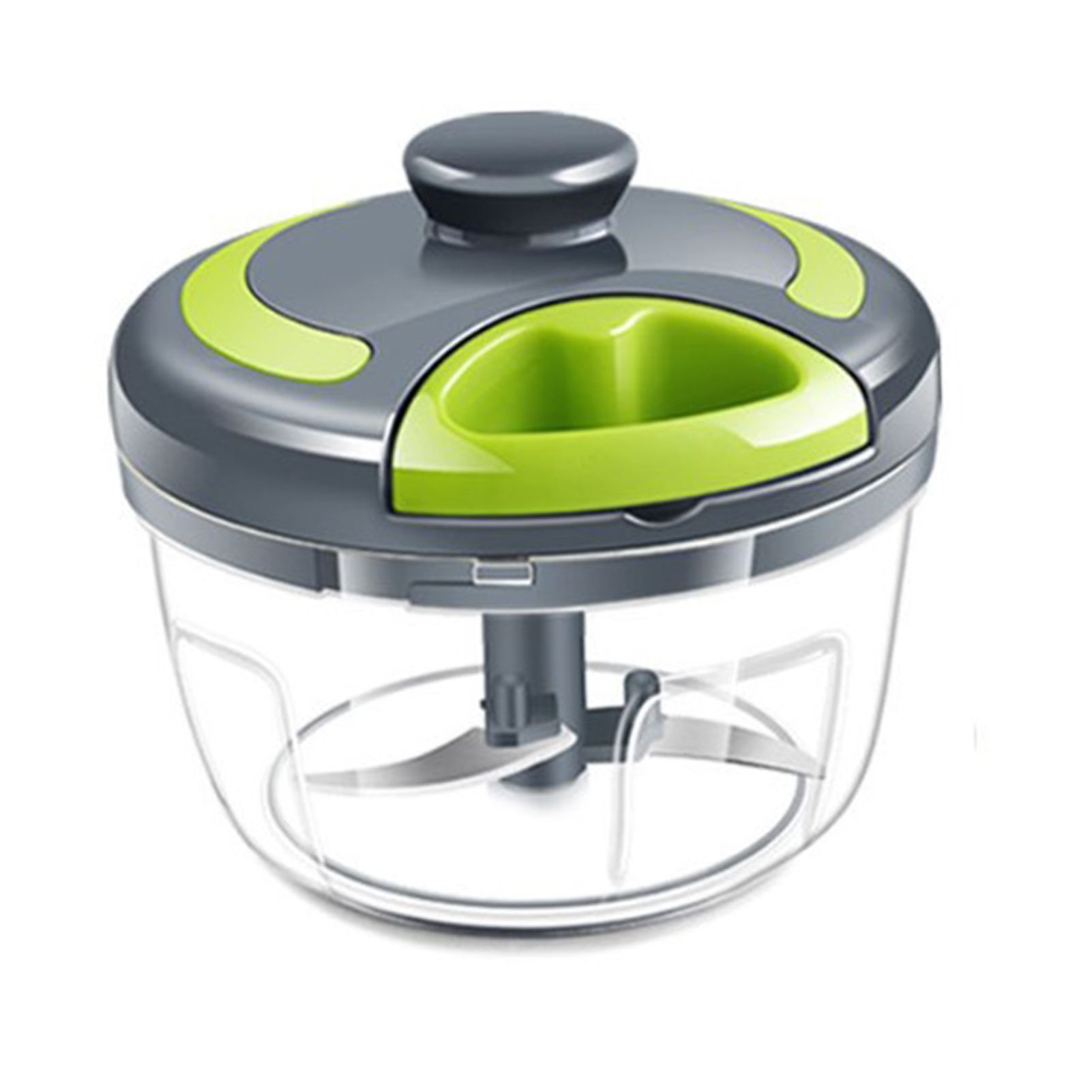 Garlic Chopper Machine Portable Mini Manual Hand Mincer 500ml Gray with Spare Blade - Image 4