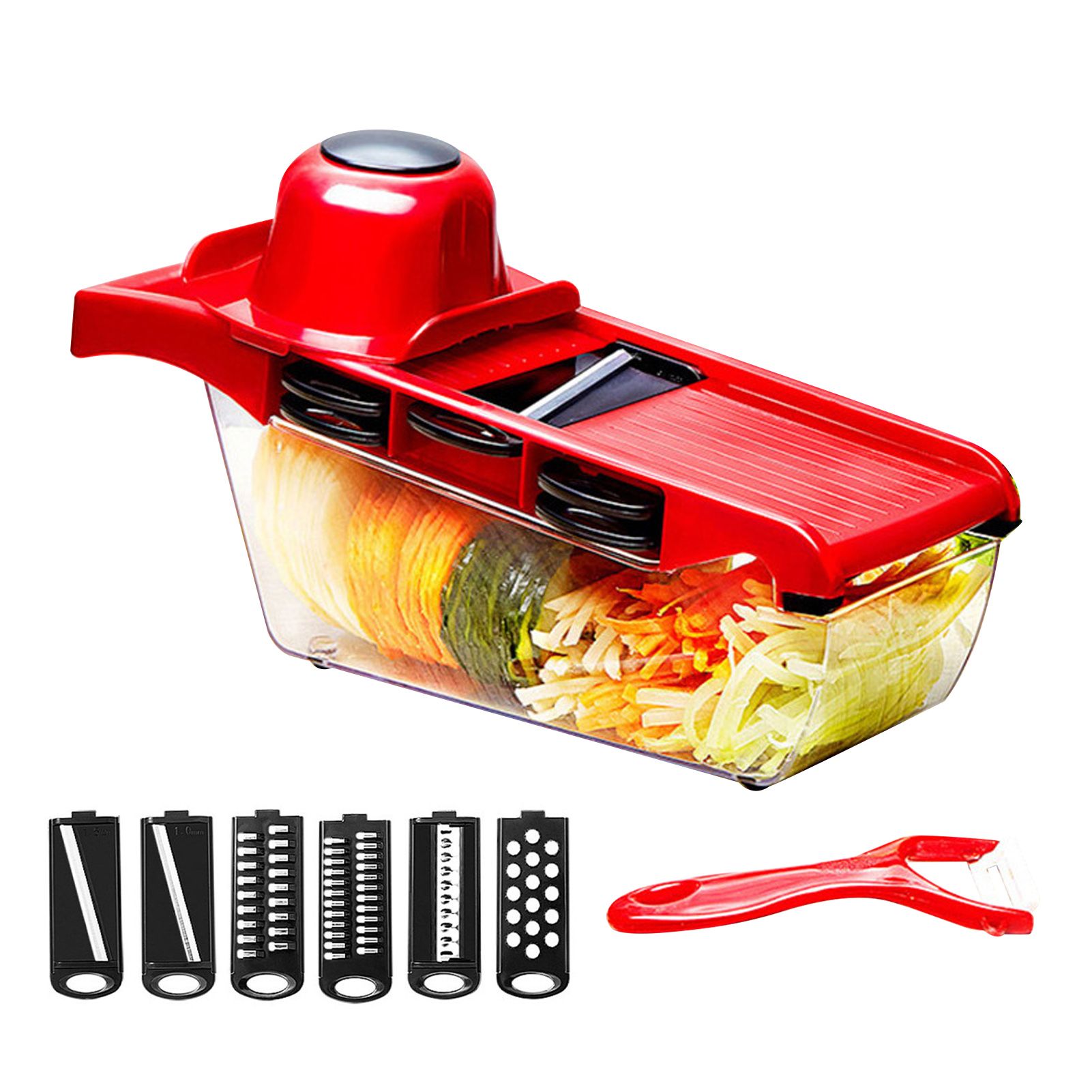 6 in 1 Vegetable Slicers Kitchen Multifunctional Food Potato Veggie Chopper Dicer Cutter with Peeler - Image 1