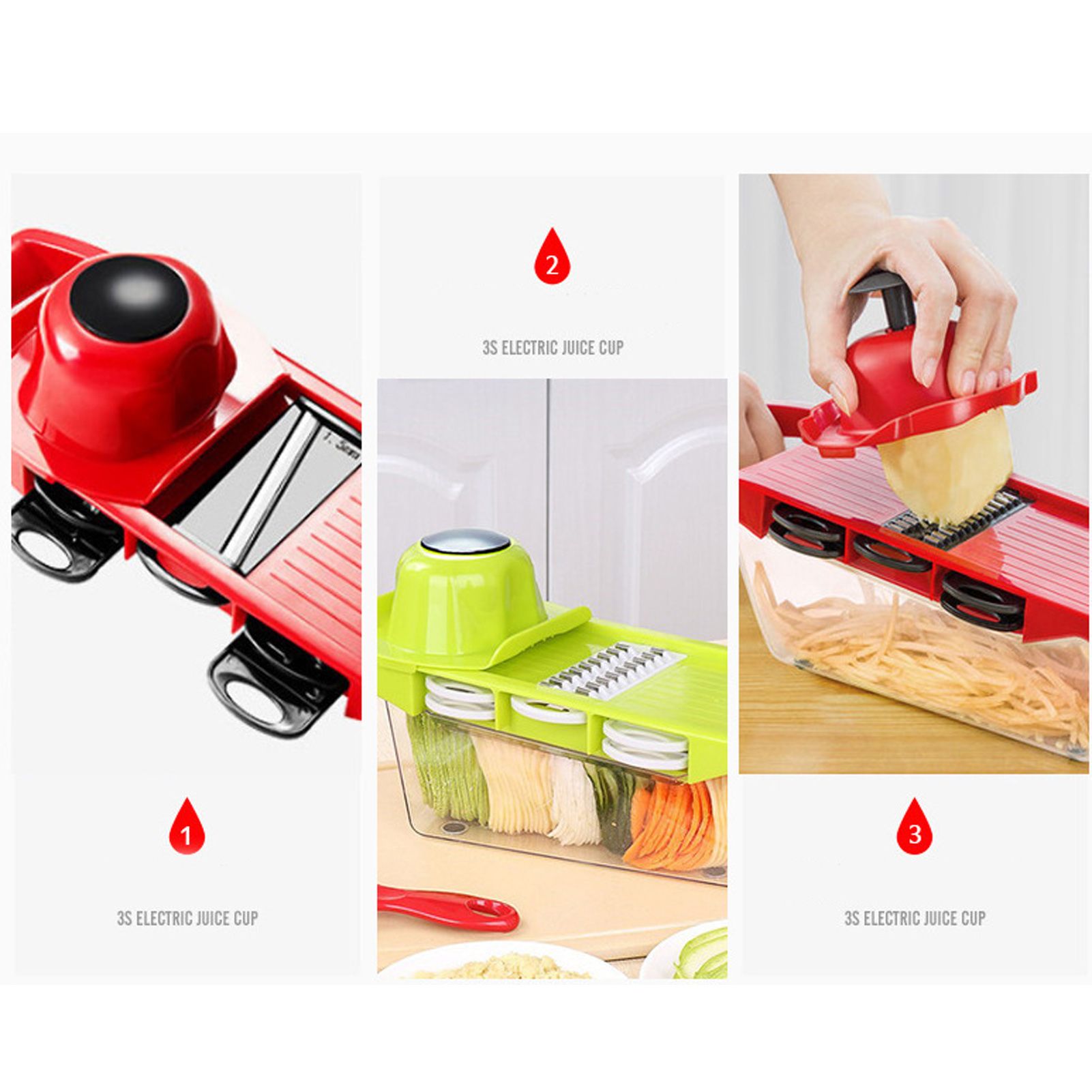 6 in 1 Vegetable Slicers Kitchen Multifunctional Food Potato Veggie Chopper Dicer Cutter with Peeler - Image 8