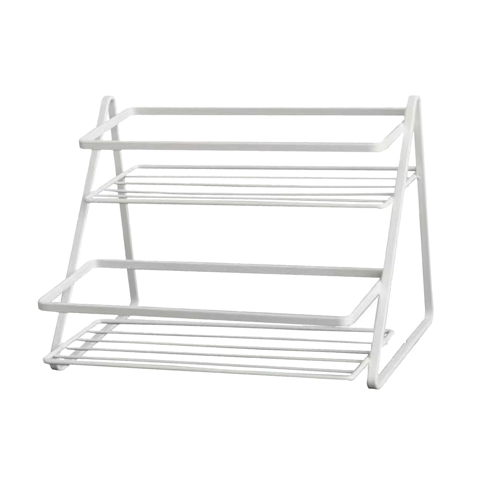 Kitchen Countertop Storage Rack Space Saving Multifunctional 2 Tiers Spice Toiletries Makeup Counter Standing Shelf White - Image 3