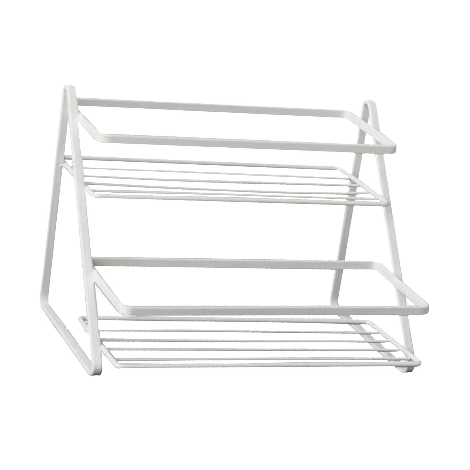 Kitchen Countertop Storage Rack Space Saving Multifunctional 2 Tiers Spice Toiletries Makeup Counter Standing Shelf White - Image 4